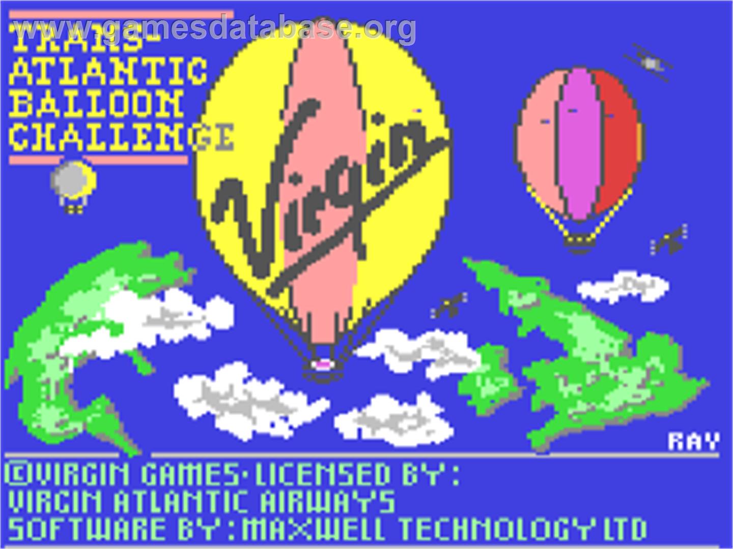 Trans-atlantic Balloon Challenge - Commodore 64 - Artwork - Title Screen