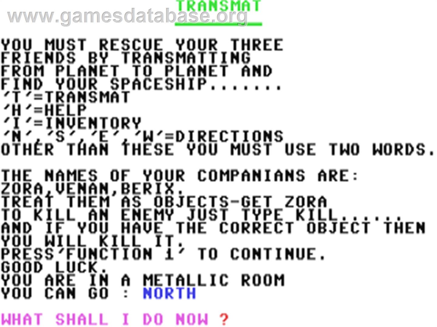Transmat - Commodore 64 - Artwork - Title Screen