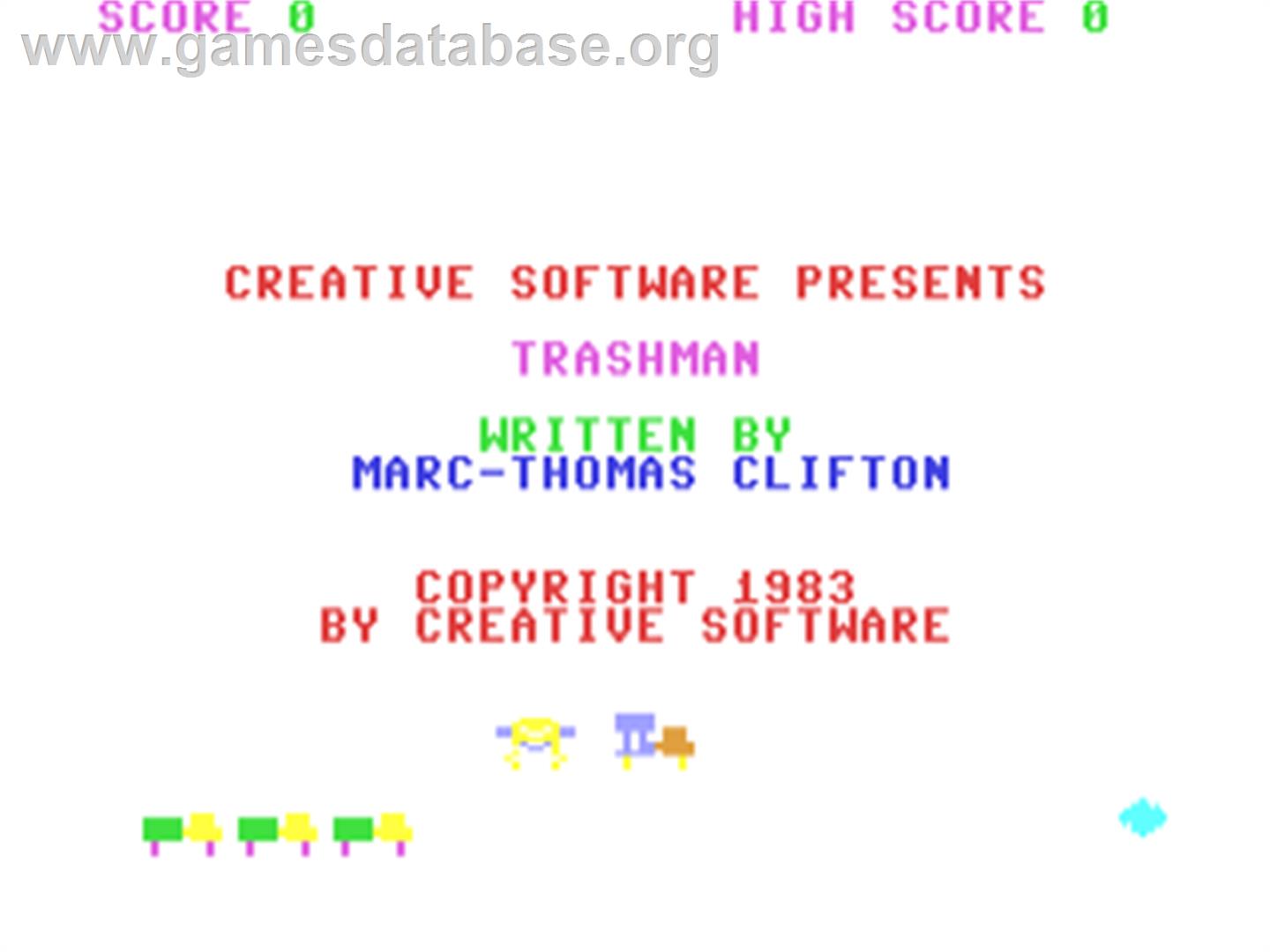Trashman (New Generation Software) - Commodore 64 - Artwork - Title Screen