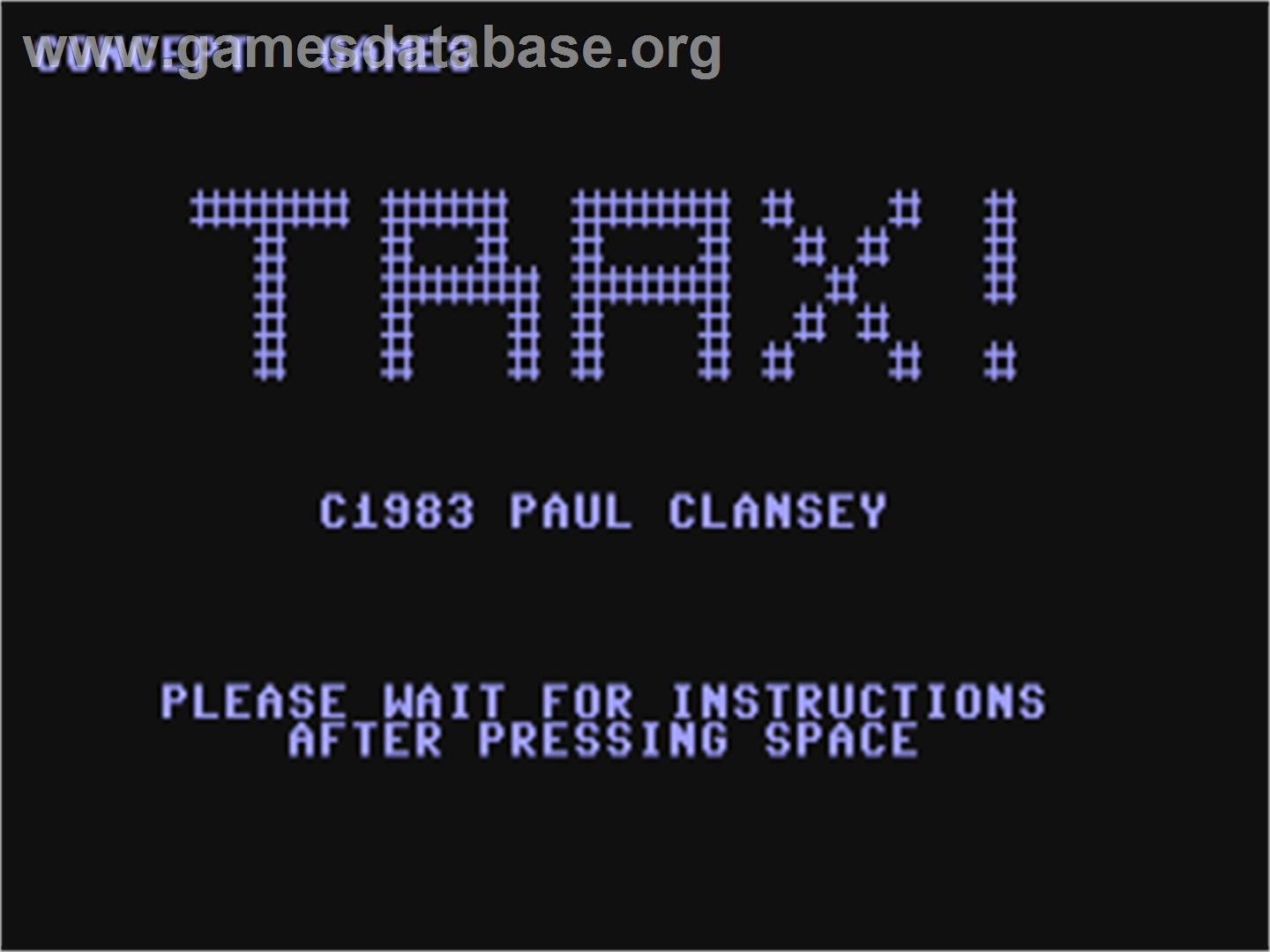 Trax! - Commodore 64 - Artwork - Title Screen