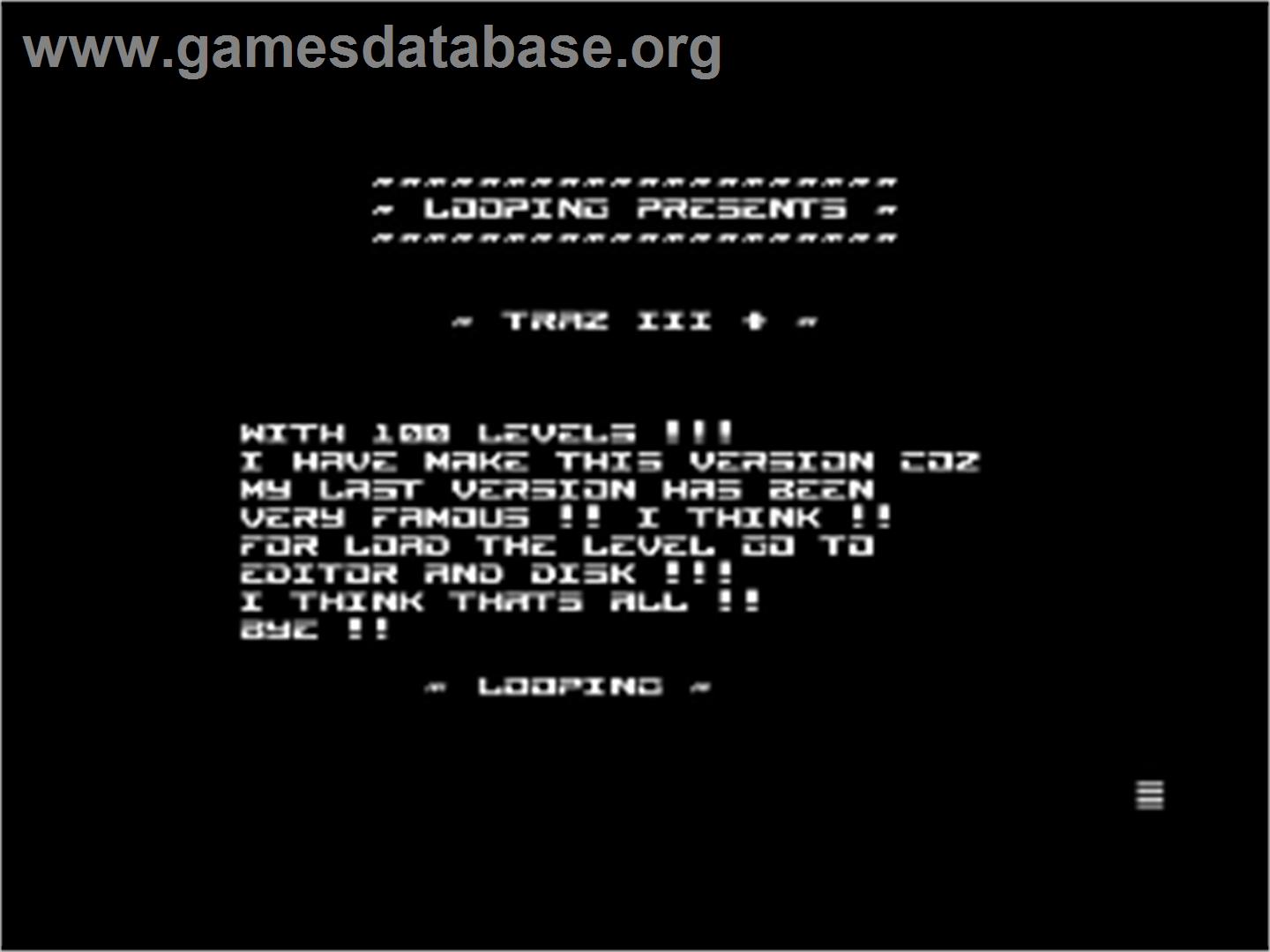 Traz 3 - Commodore 64 - Artwork - Title Screen