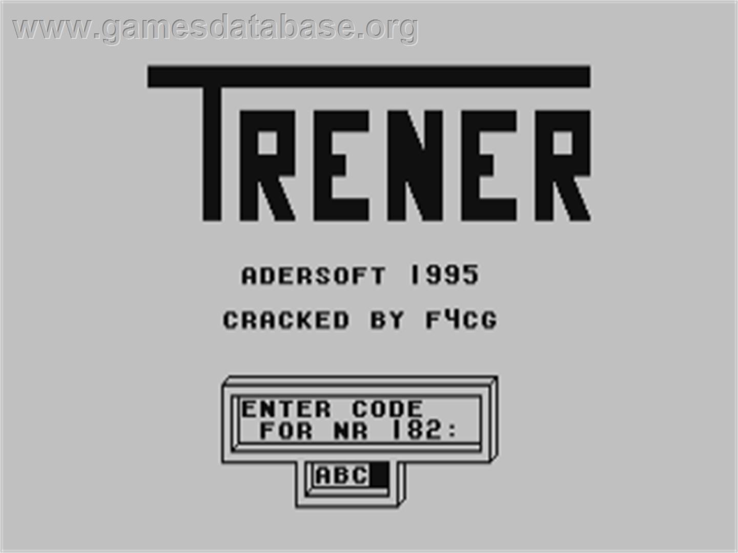 Trener - Commodore 64 - Artwork - Title Screen