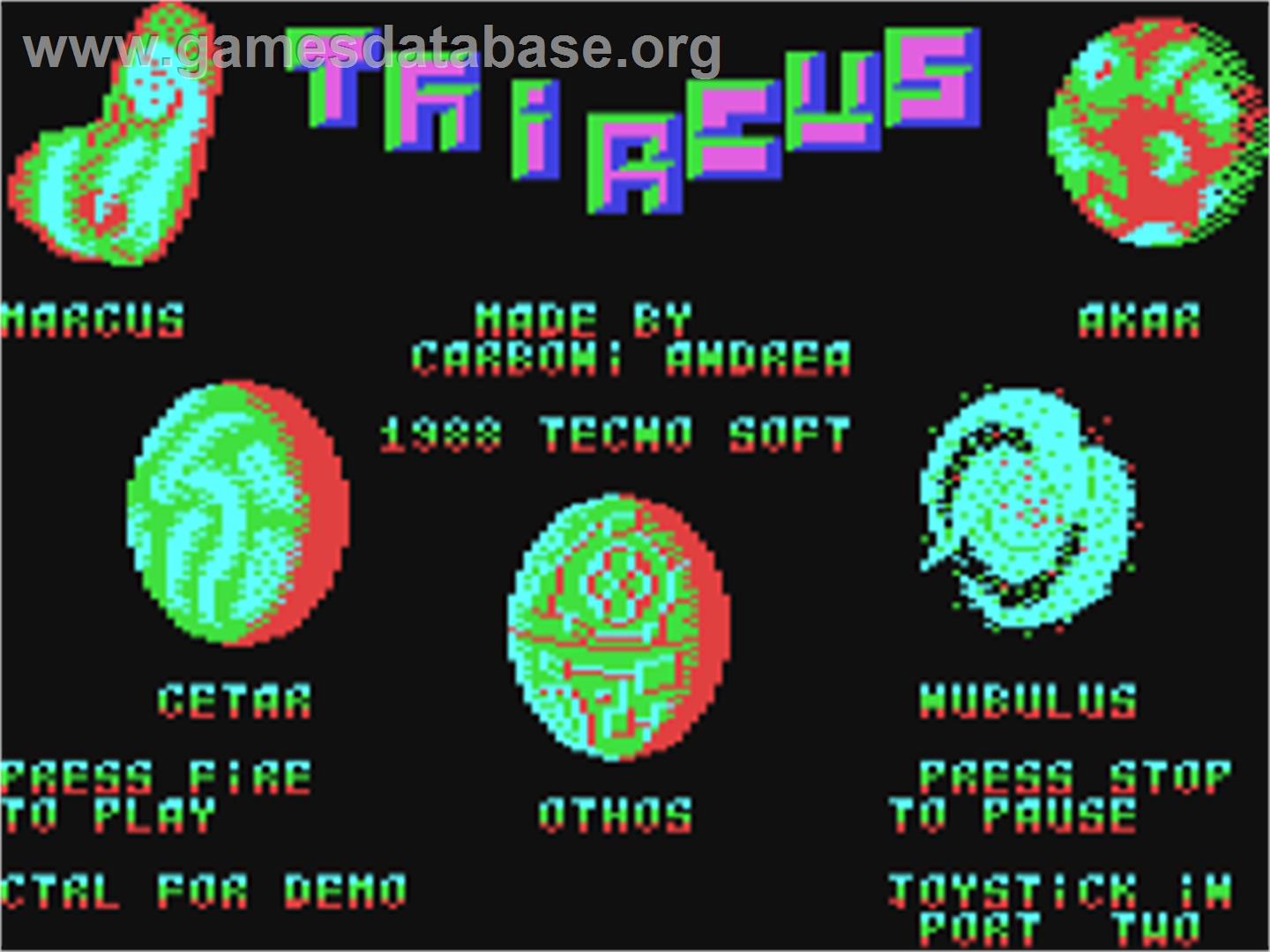 Triacus - Commodore 64 - Artwork - Title Screen