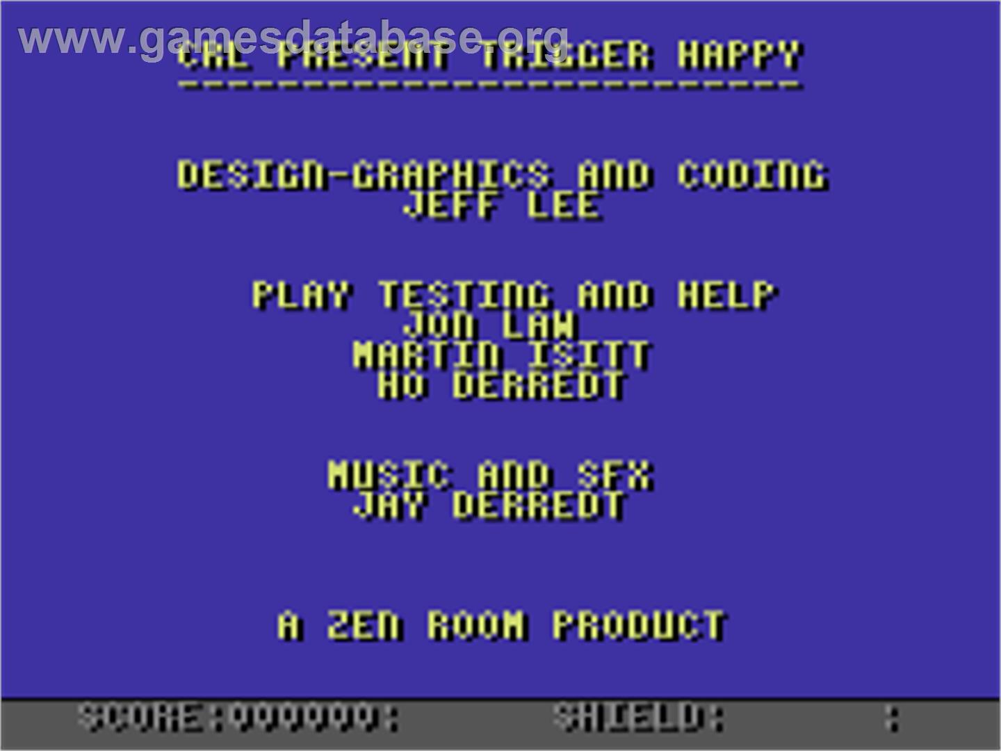 Trigger Happy - Commodore 64 - Artwork - Title Screen