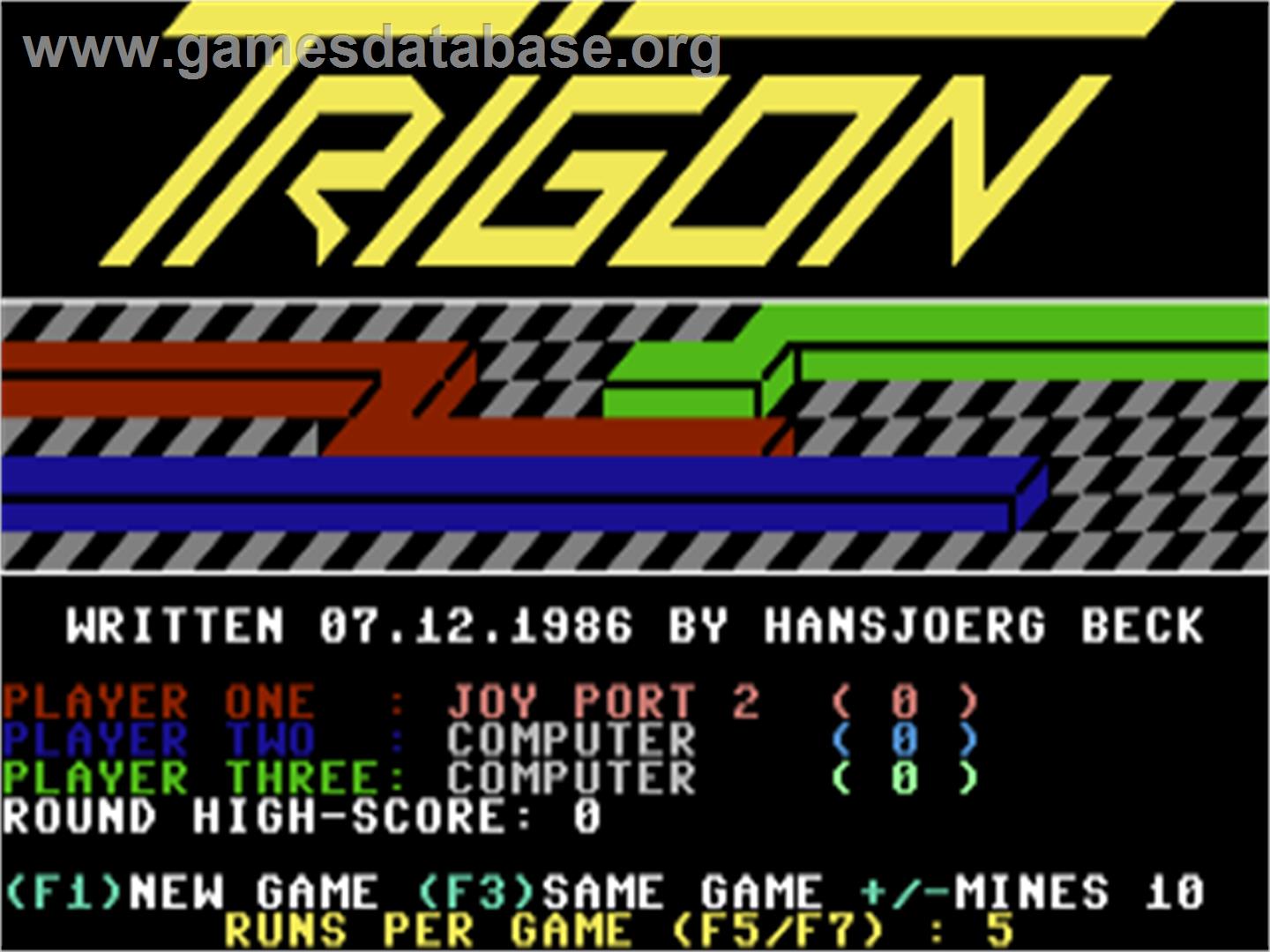 Trigon - Commodore 64 - Artwork - Title Screen