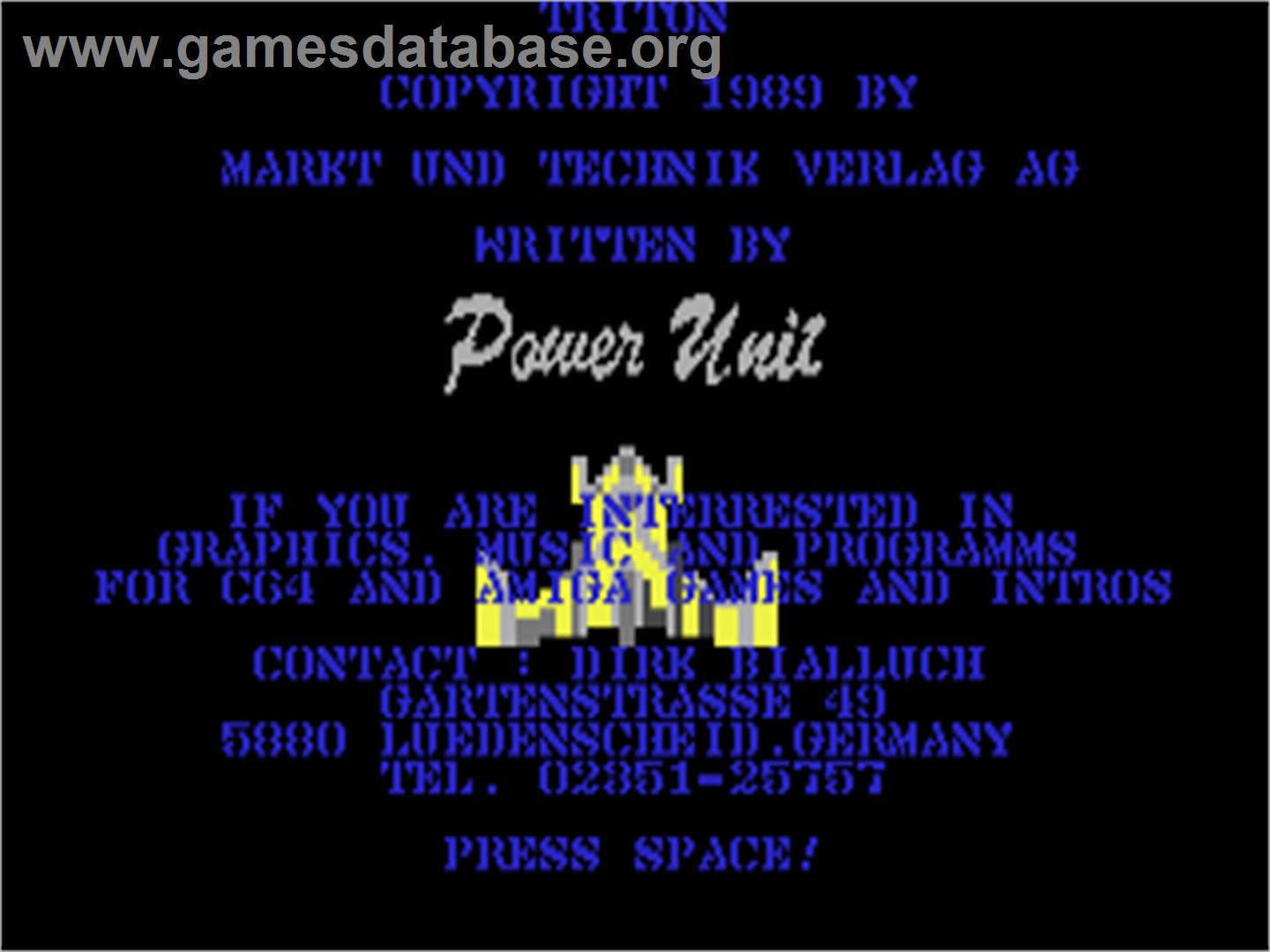 Triton - Commodore 64 - Artwork - Title Screen