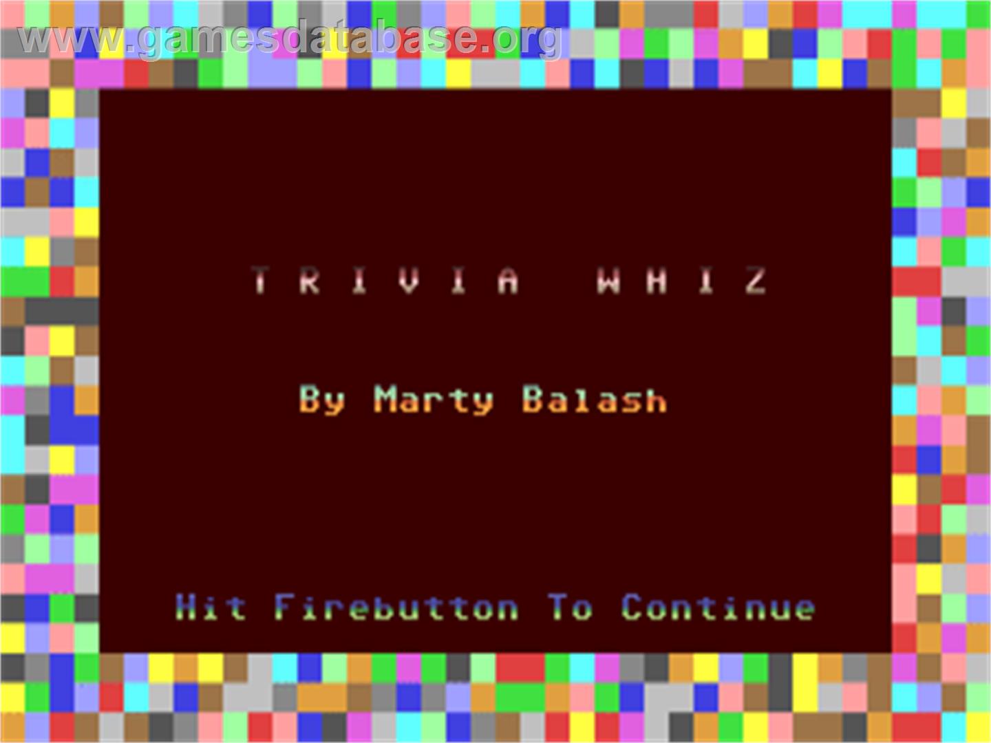 Trivia Whiz Construction Set - Commodore 64 - Artwork - Title Screen