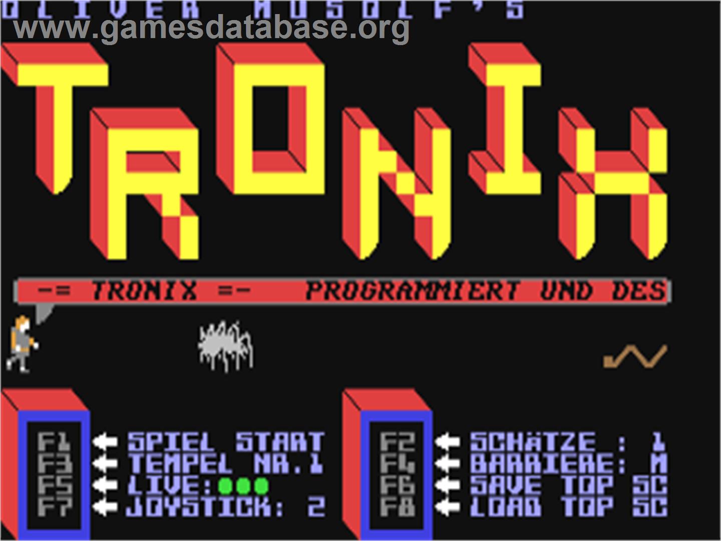 Tronik - Commodore 64 - Artwork - Title Screen