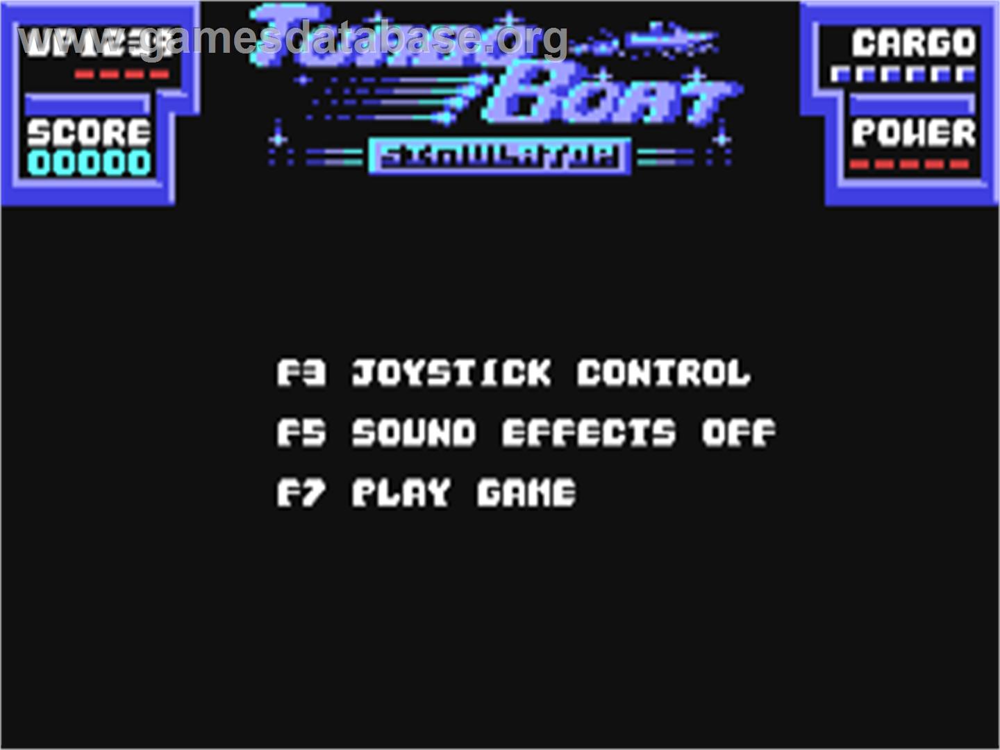 Turbo Boat Simulator - Commodore 64 - Artwork - Title Screen