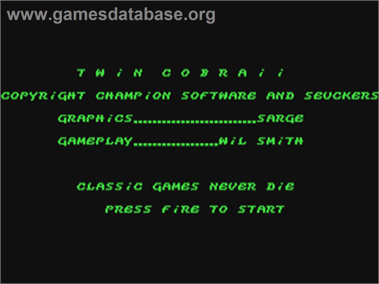 Twin Cobra 2 - Commodore 64 - Artwork - Title Screen