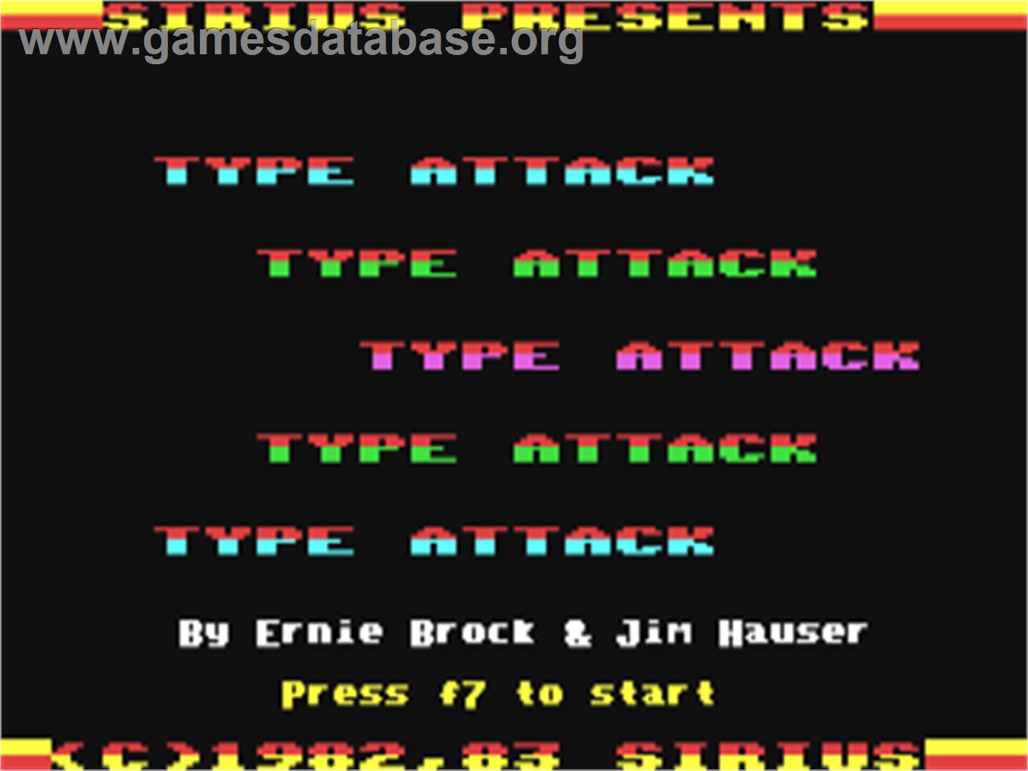 Type Attack - Commodore 64 - Artwork - Title Screen