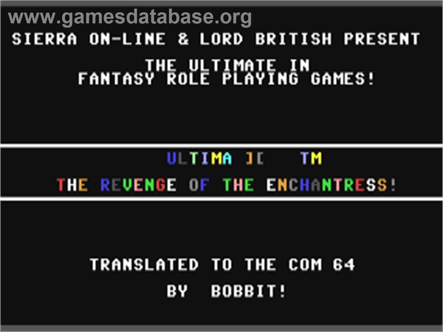 Ultima 2 - Revenge Of The Enchantress - Commodore 64 - Artwork - Title Screen