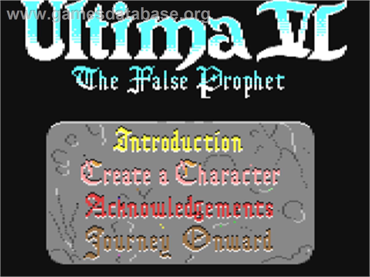 Ultima VI: The False Prophet - Commodore 64 - Artwork - Title Screen
