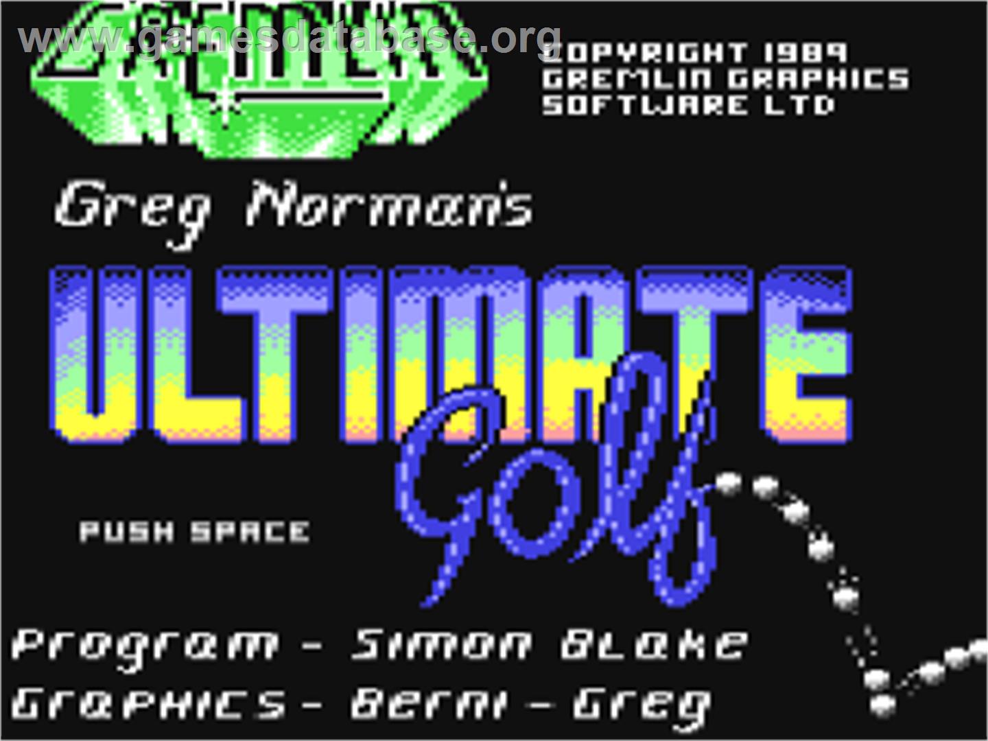 Ultimate! Golf - Commodore 64 - Artwork - Title Screen