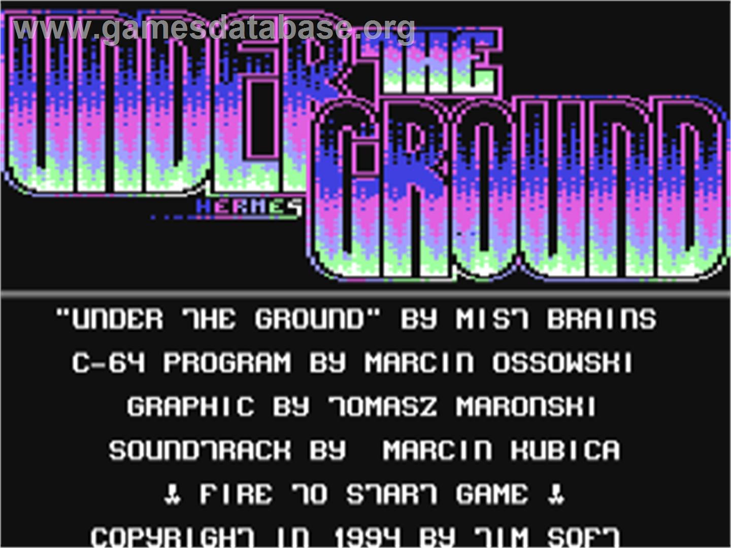 Under The Ground - Commodore 64 - Artwork - Title Screen