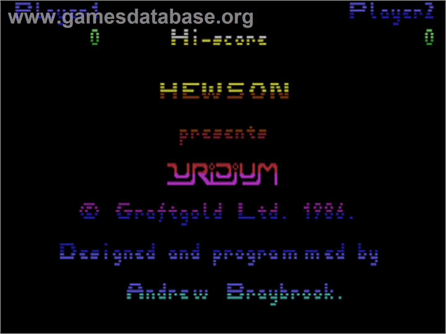 Uridium - Commodore 64 - Artwork - Title Screen