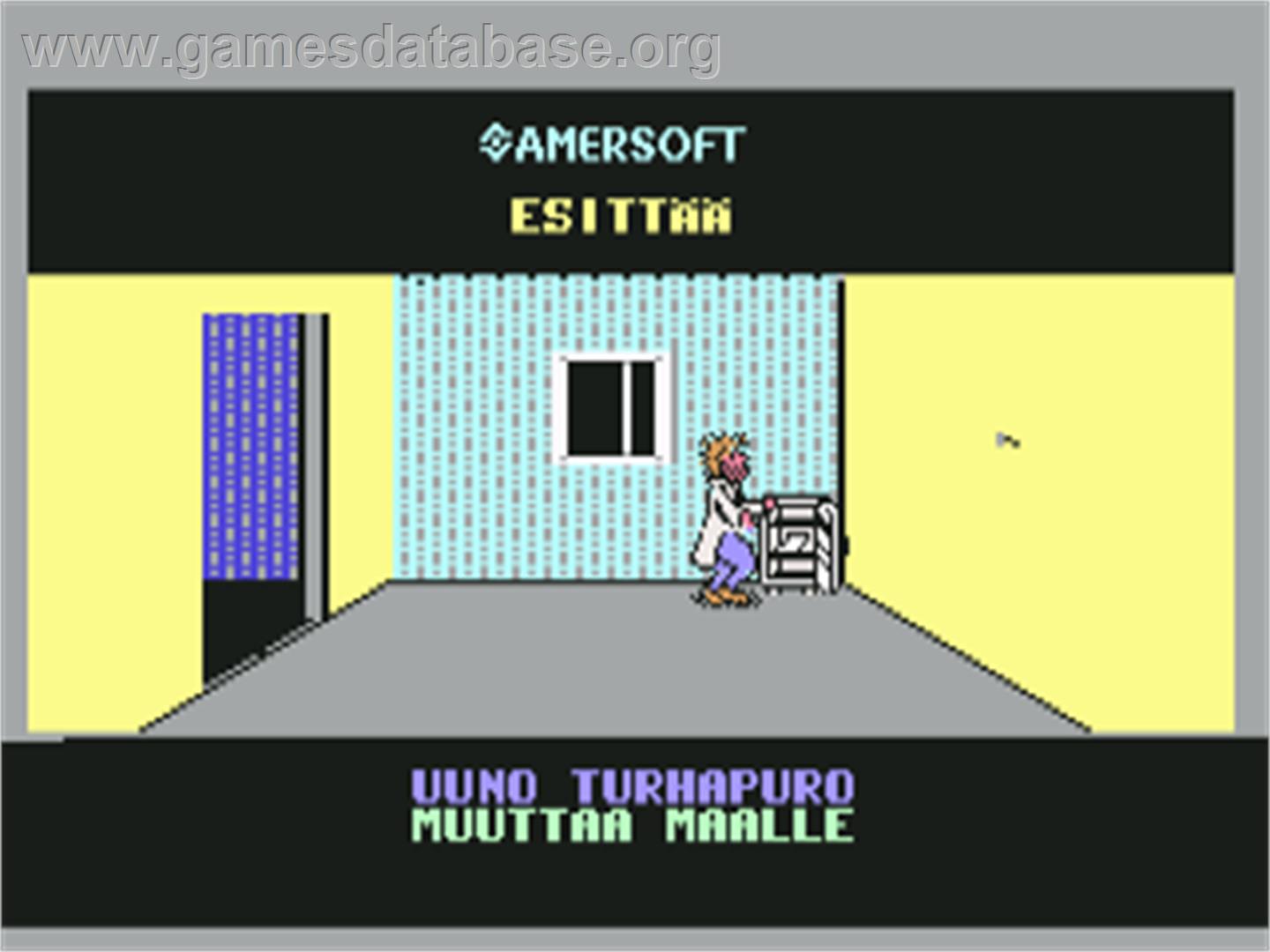 Uuno Turhapuro Muuttaa Maalle - Commodore 64 - Artwork - Title Screen