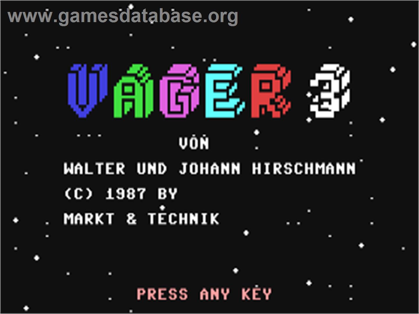 Vager 3 - Commodore 64 - Artwork - Title Screen