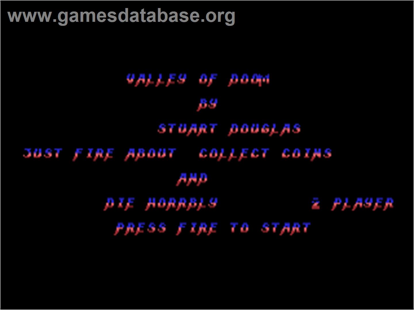 Valley Of Doom - Commodore 64 - Artwork - Title Screen