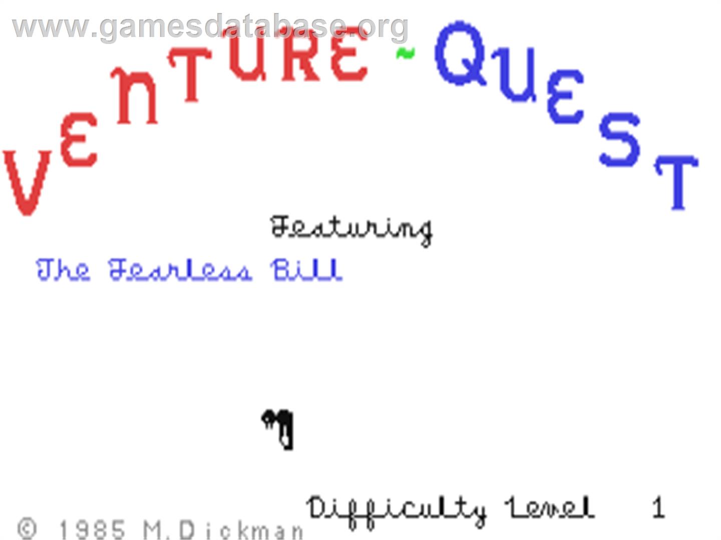 Venture-quest - Commodore 64 - Artwork - Title Screen