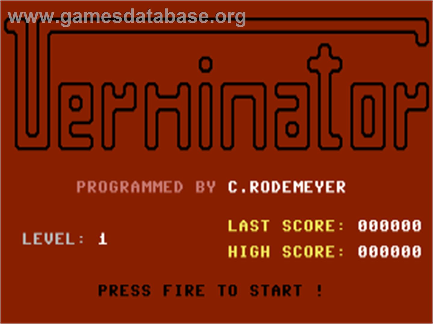 Verminator - Commodore 64 - Artwork - Title Screen