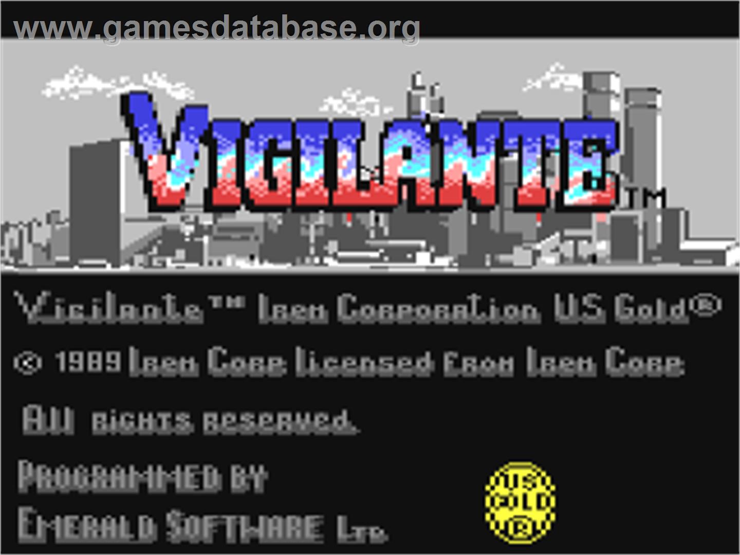 Vigilante - Commodore 64 - Artwork - Title Screen