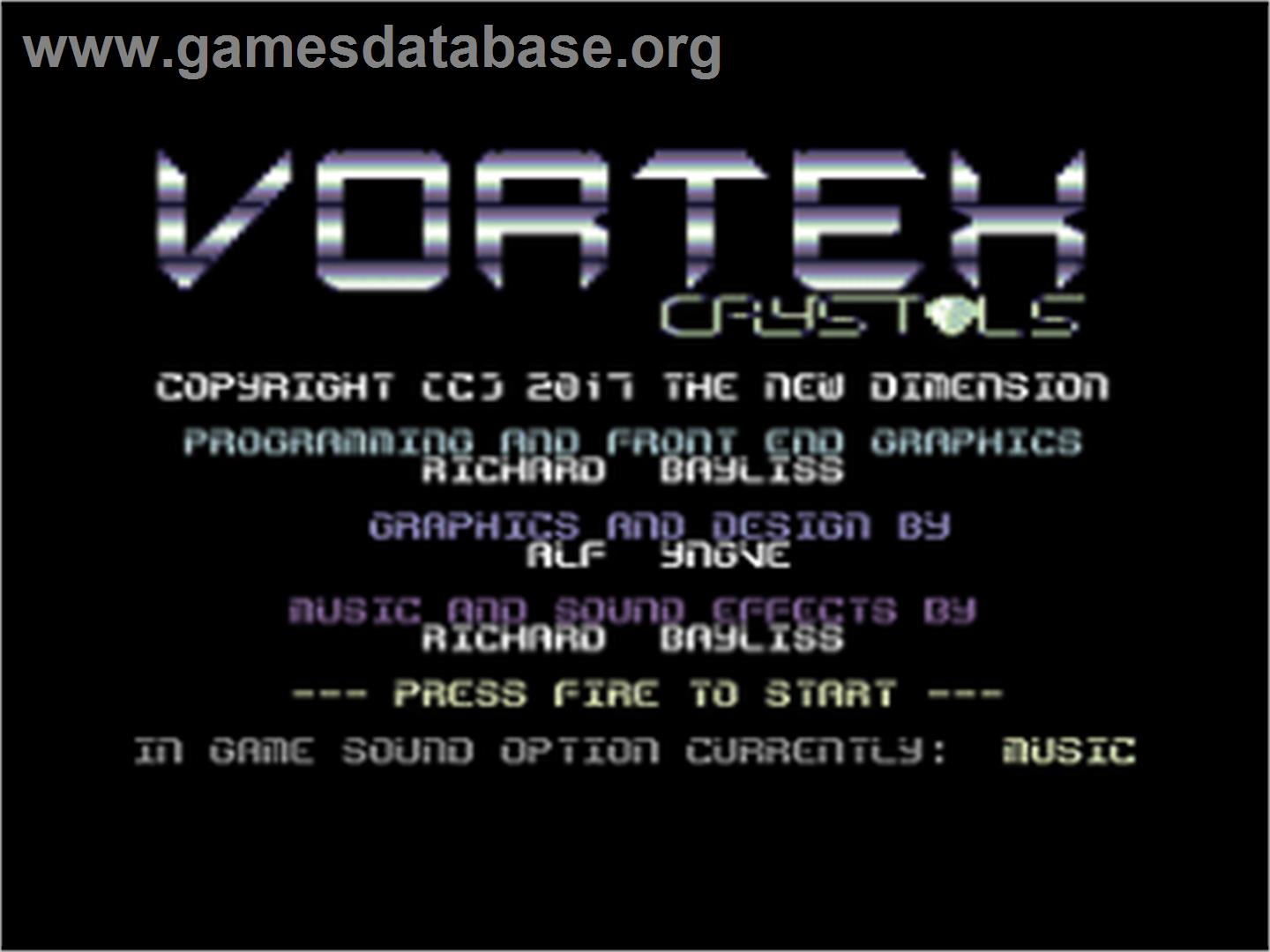 Vortex Crystals - Commodore 64 - Artwork - Title Screen