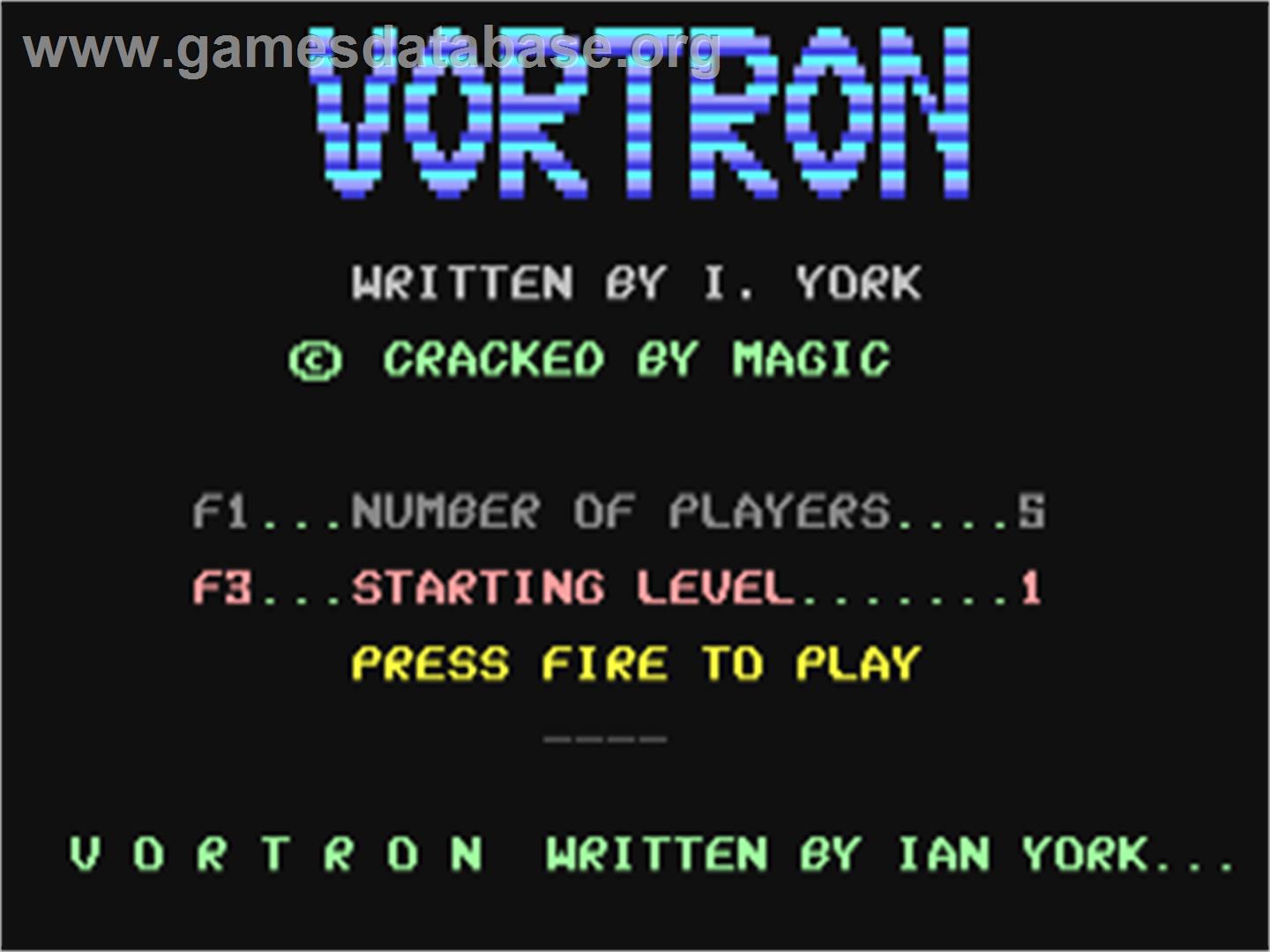 Vortron - Commodore 64 - Artwork - Title Screen