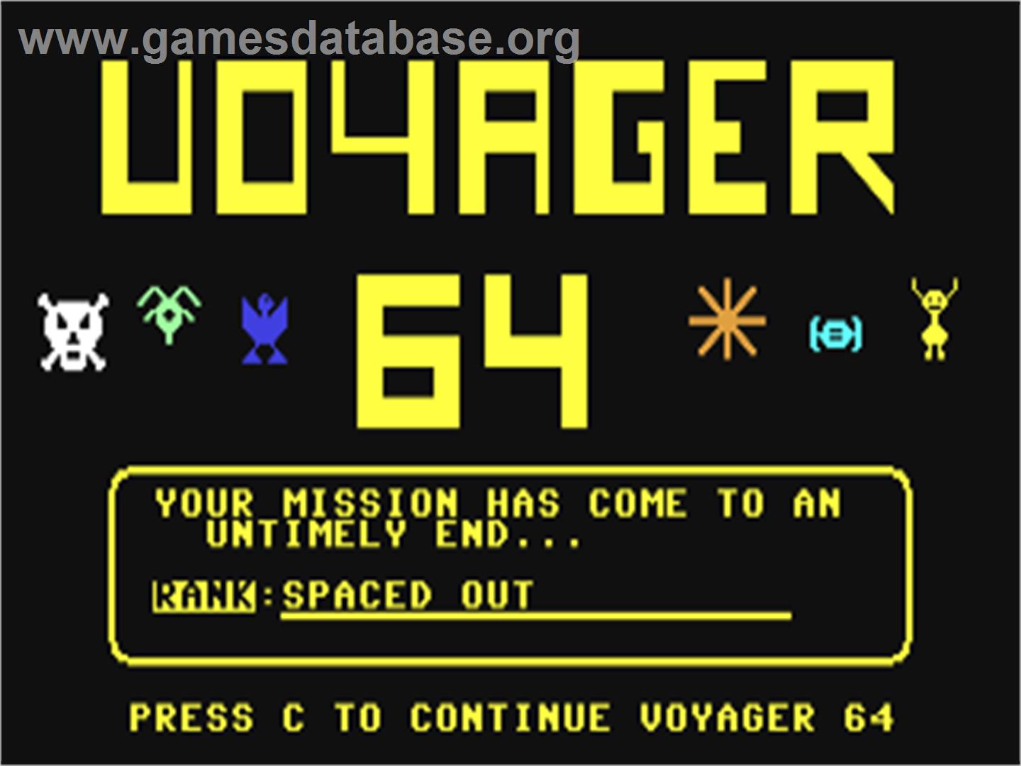 Voyager 64 - Commodore 64 - Artwork - Title Screen