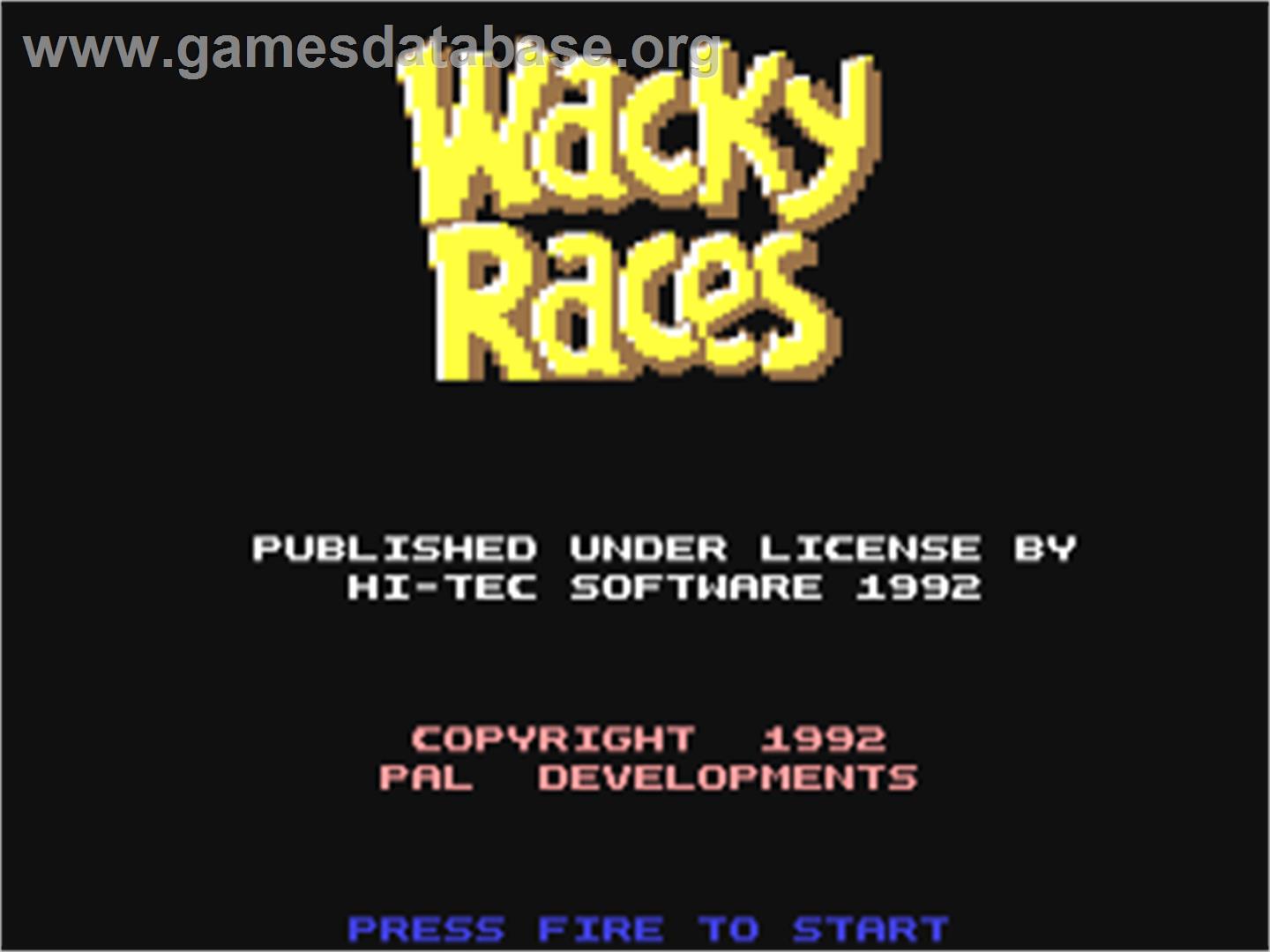 Wacky Races - Commodore 64 - Artwork - Title Screen