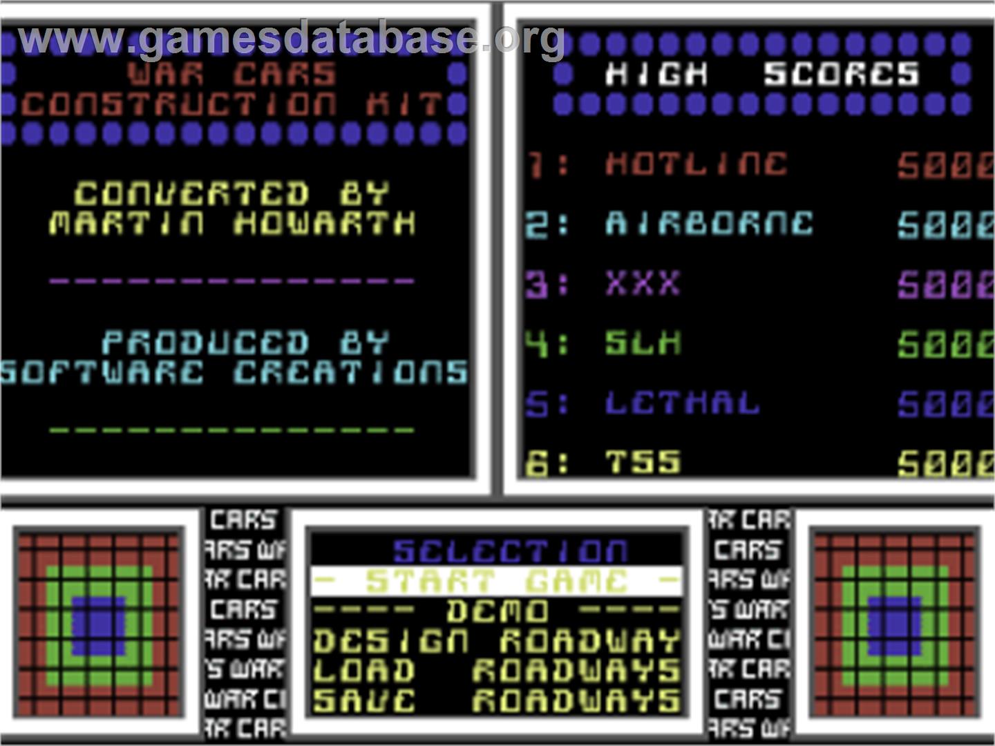 War Cars Construction Set - Commodore 64 - Artwork - Title Screen