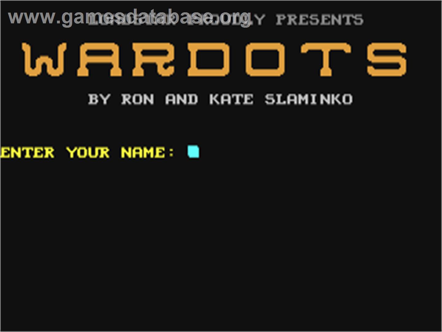 Wardots - Commodore 64 - Artwork - Title Screen