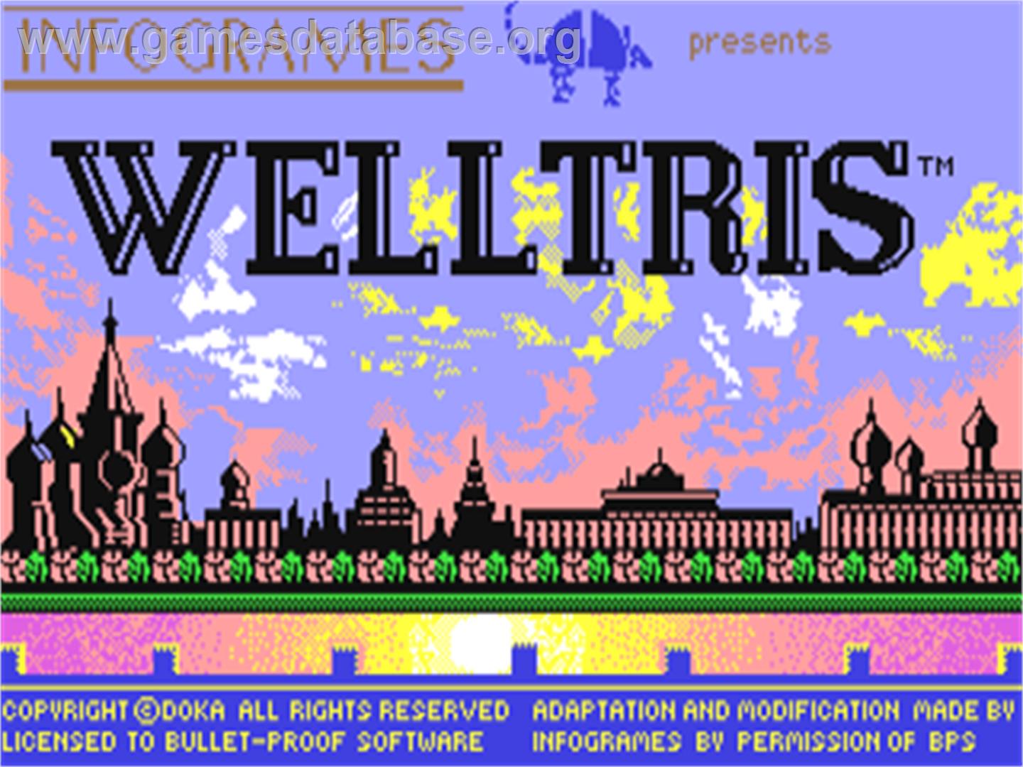 Welltris - Commodore 64 - Artwork - Title Screen