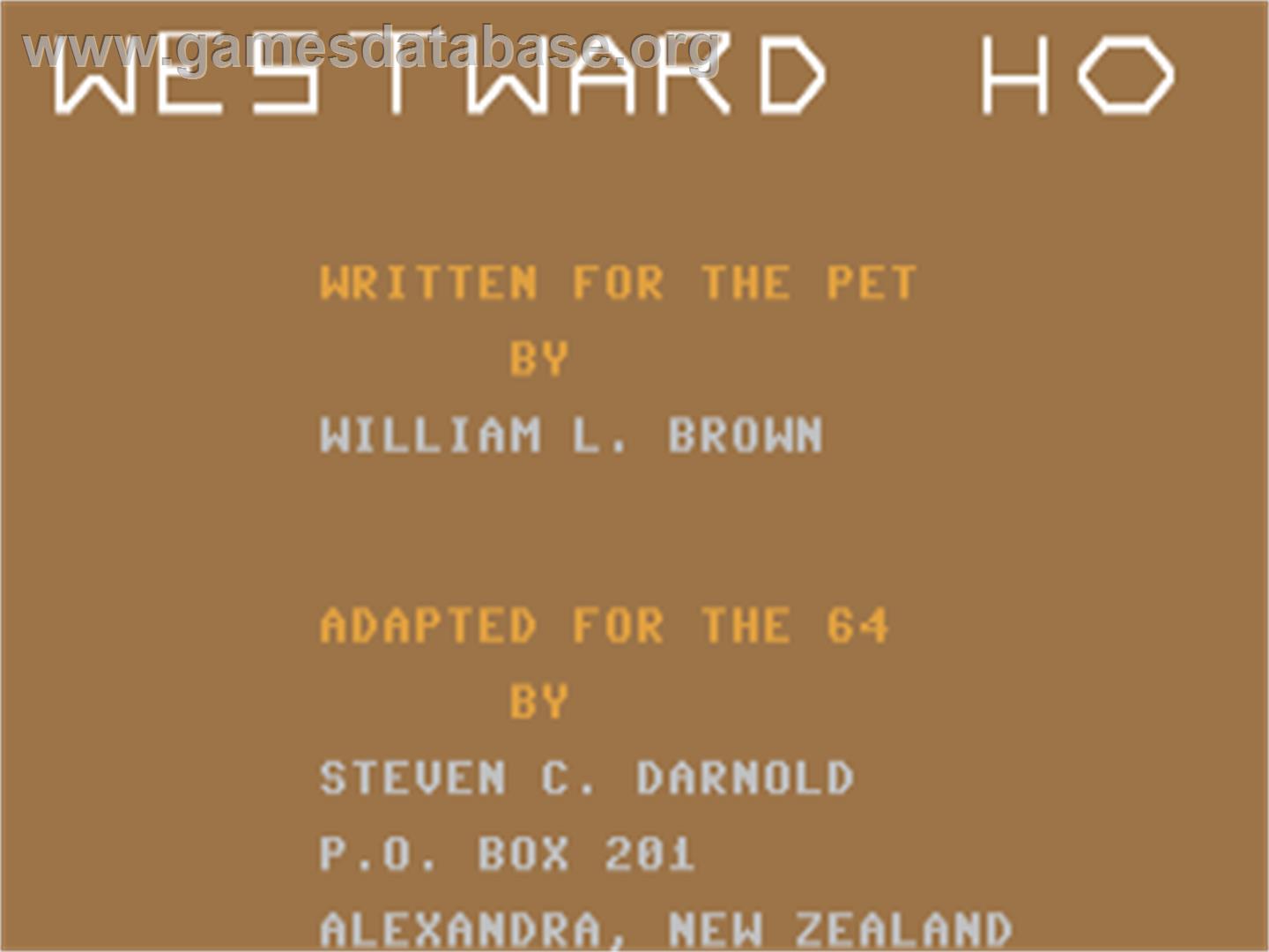 Westward Ho - Commodore 64 - Artwork - Title Screen