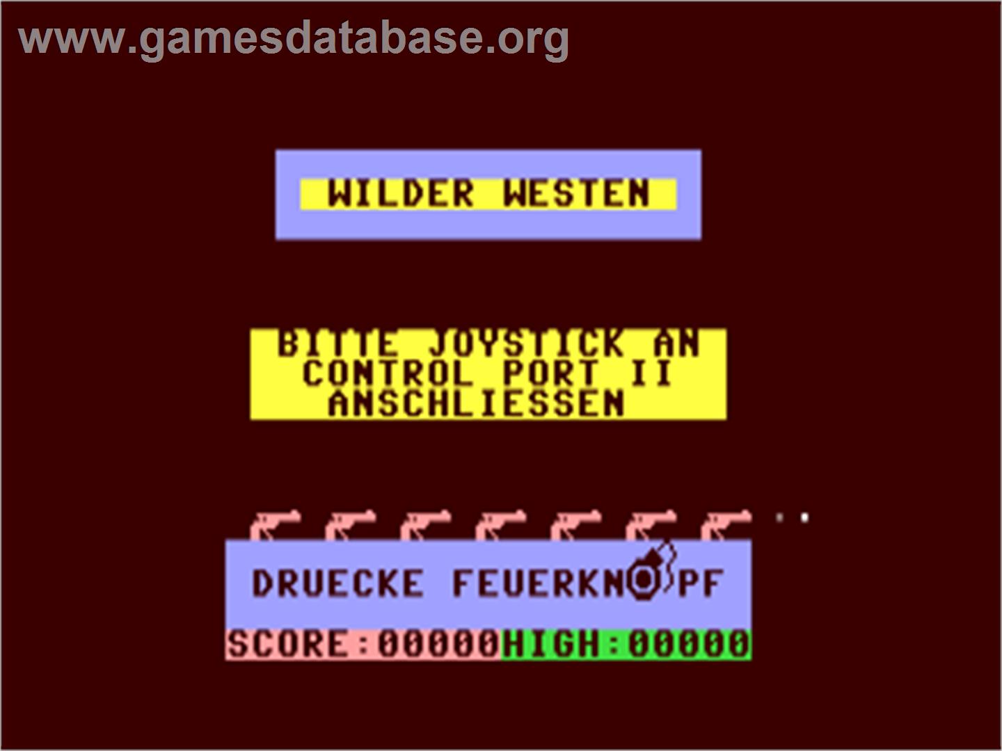 Wilder Westen - Commodore 64 - Artwork - Title Screen