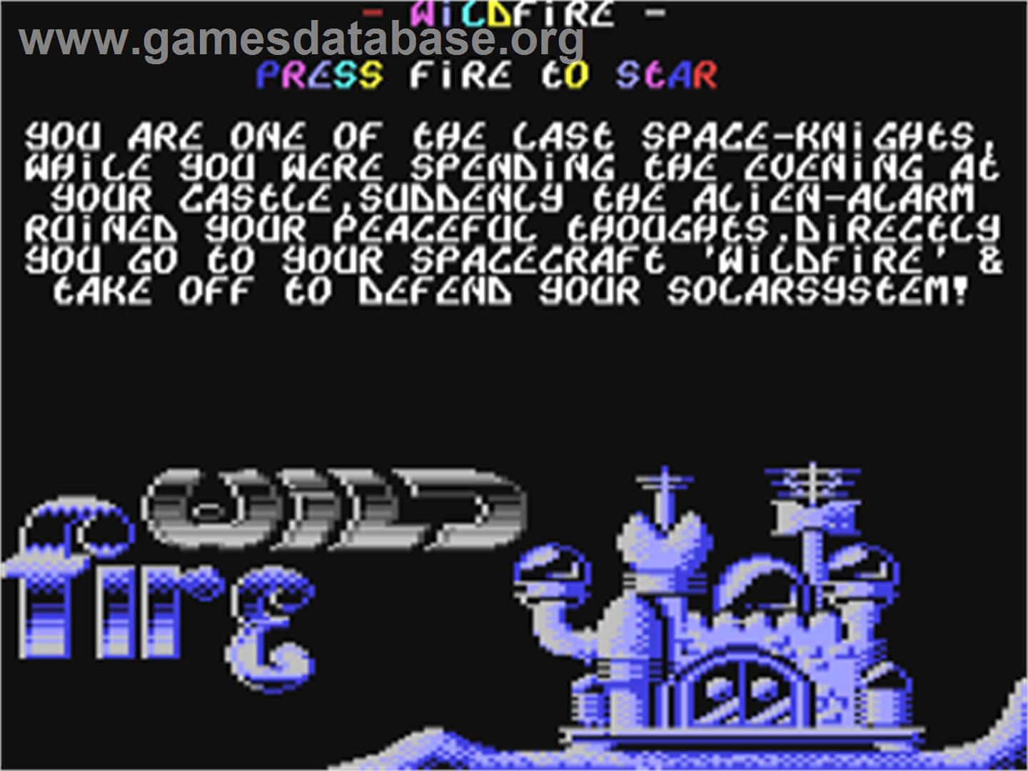 Wildfire (Supersoft) - Commodore 64 - Artwork - Title Screen