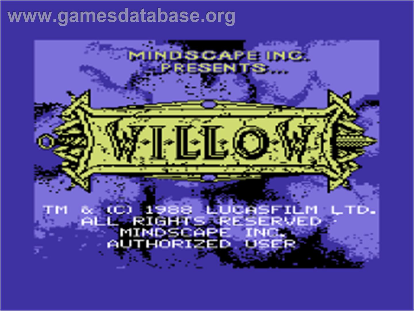 Willow - Commodore 64 - Artwork - Title Screen