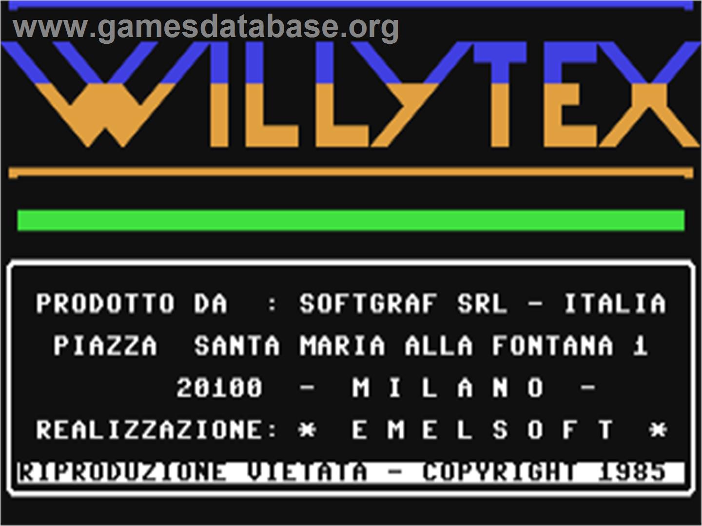 Willy Tex - Commodore 64 - Artwork - Title Screen