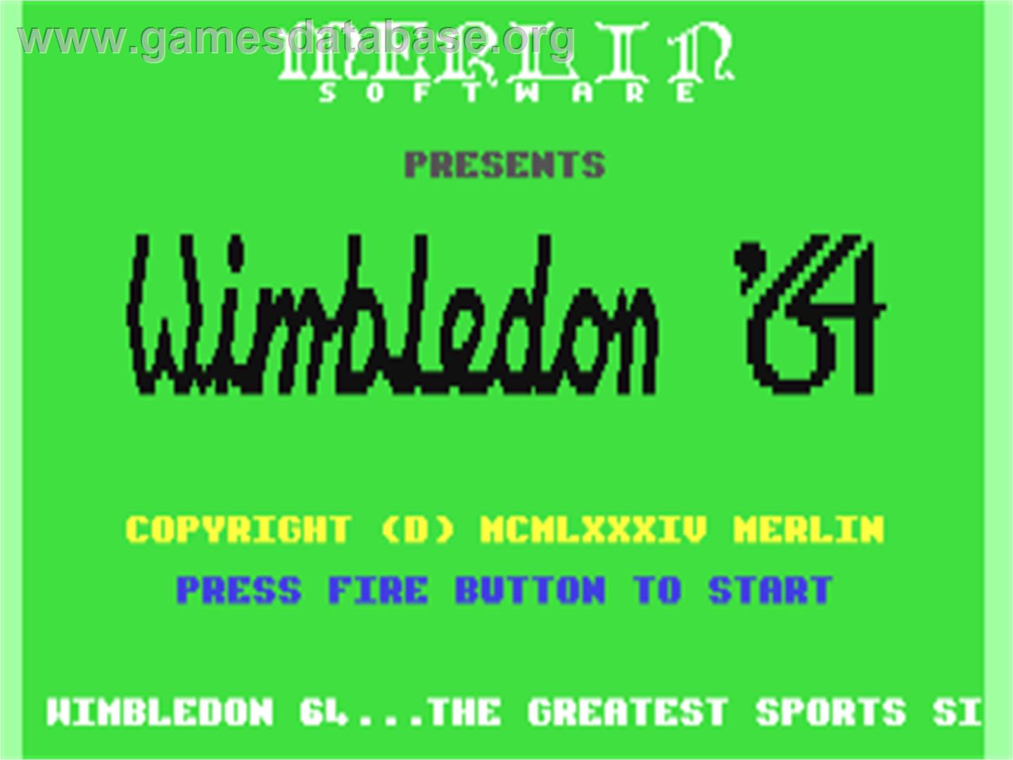 Wimbledon '64 - Commodore 64 - Artwork - Title Screen