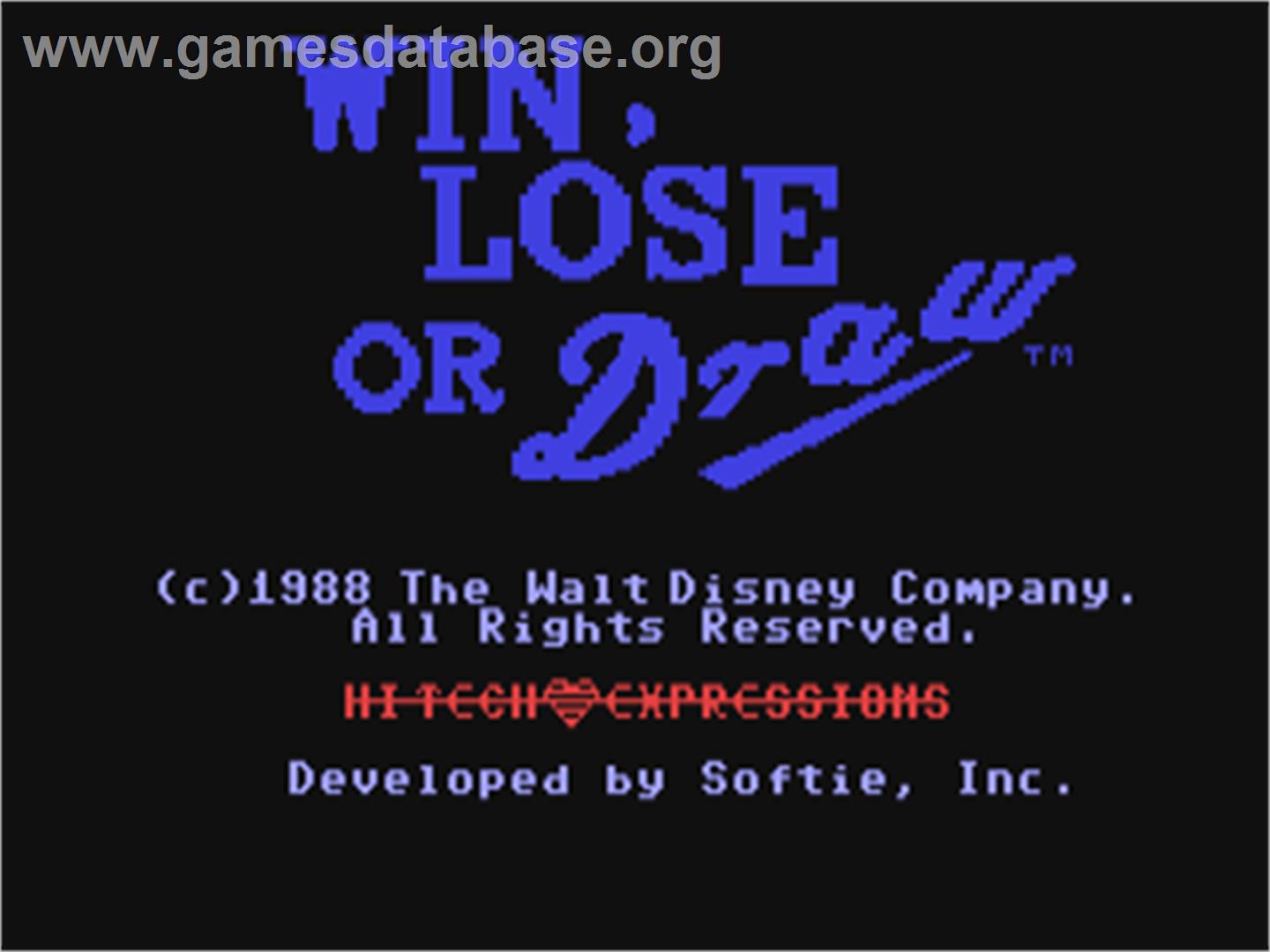 Win, Lose Or Draw - Commodore 64 - Artwork - Title Screen