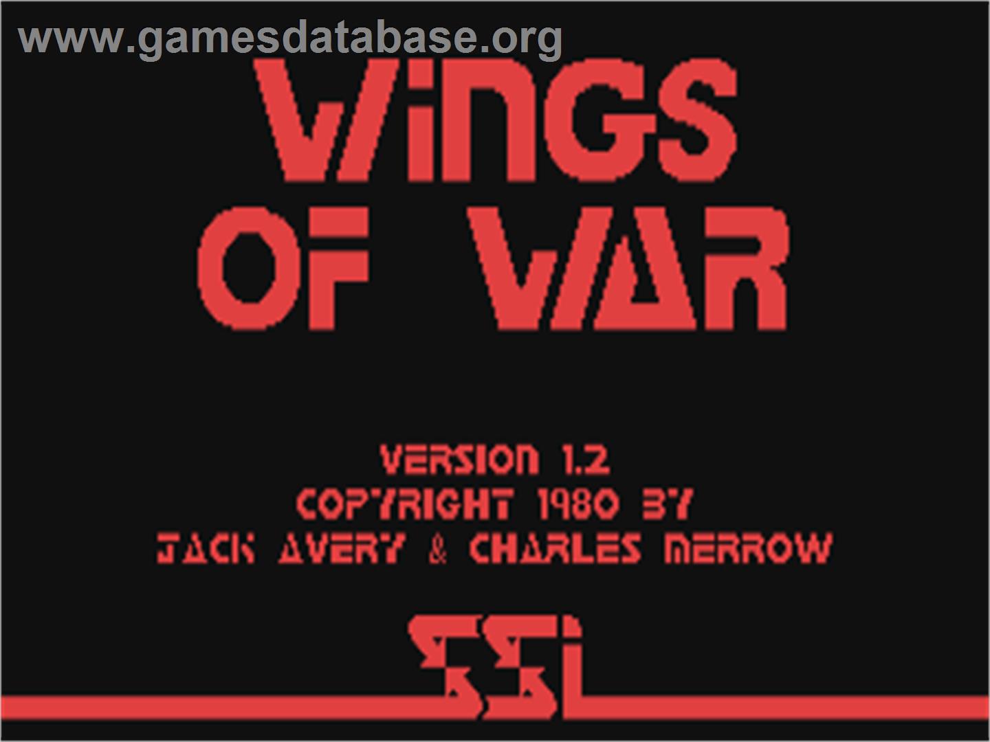Wings Of War - Commodore 64 - Artwork - Title Screen