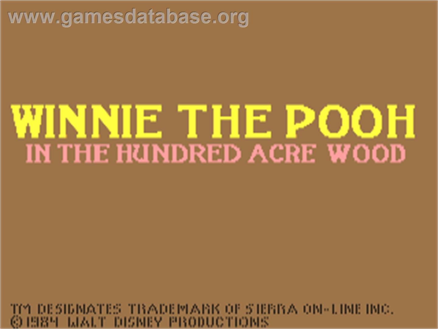 Winnie the Pooh in the Hundred Acre Wood - Commodore 64 - Artwork - Title Screen