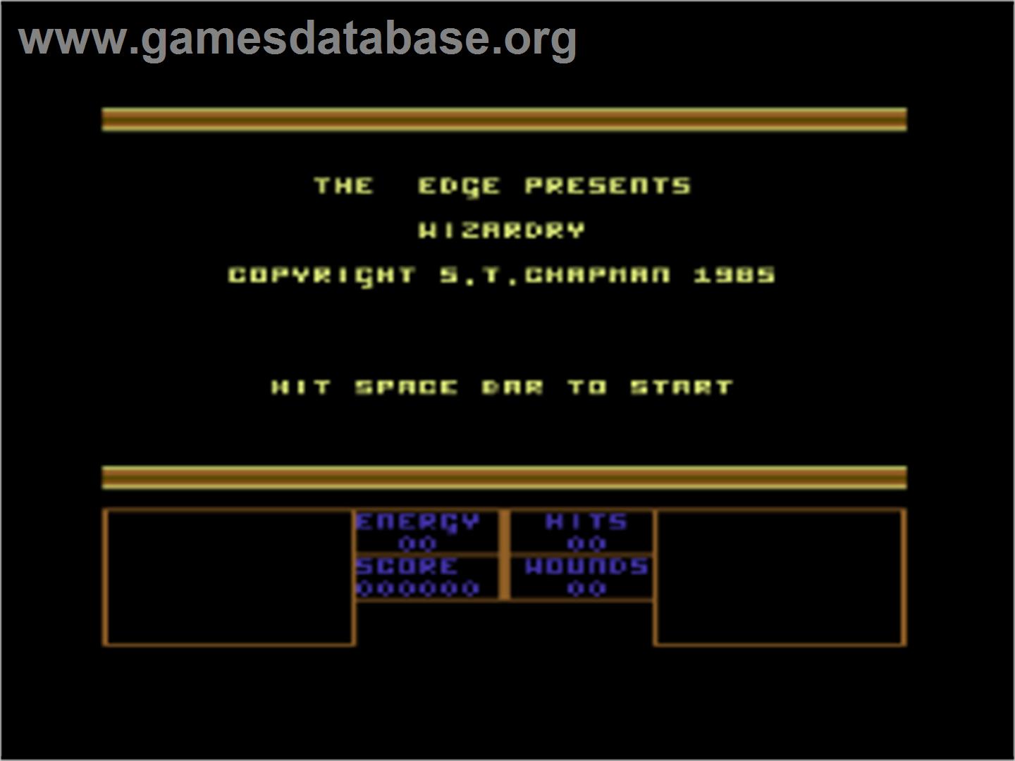 Wizardry (The Edge) - Commodore 64 - Artwork - Title Screen