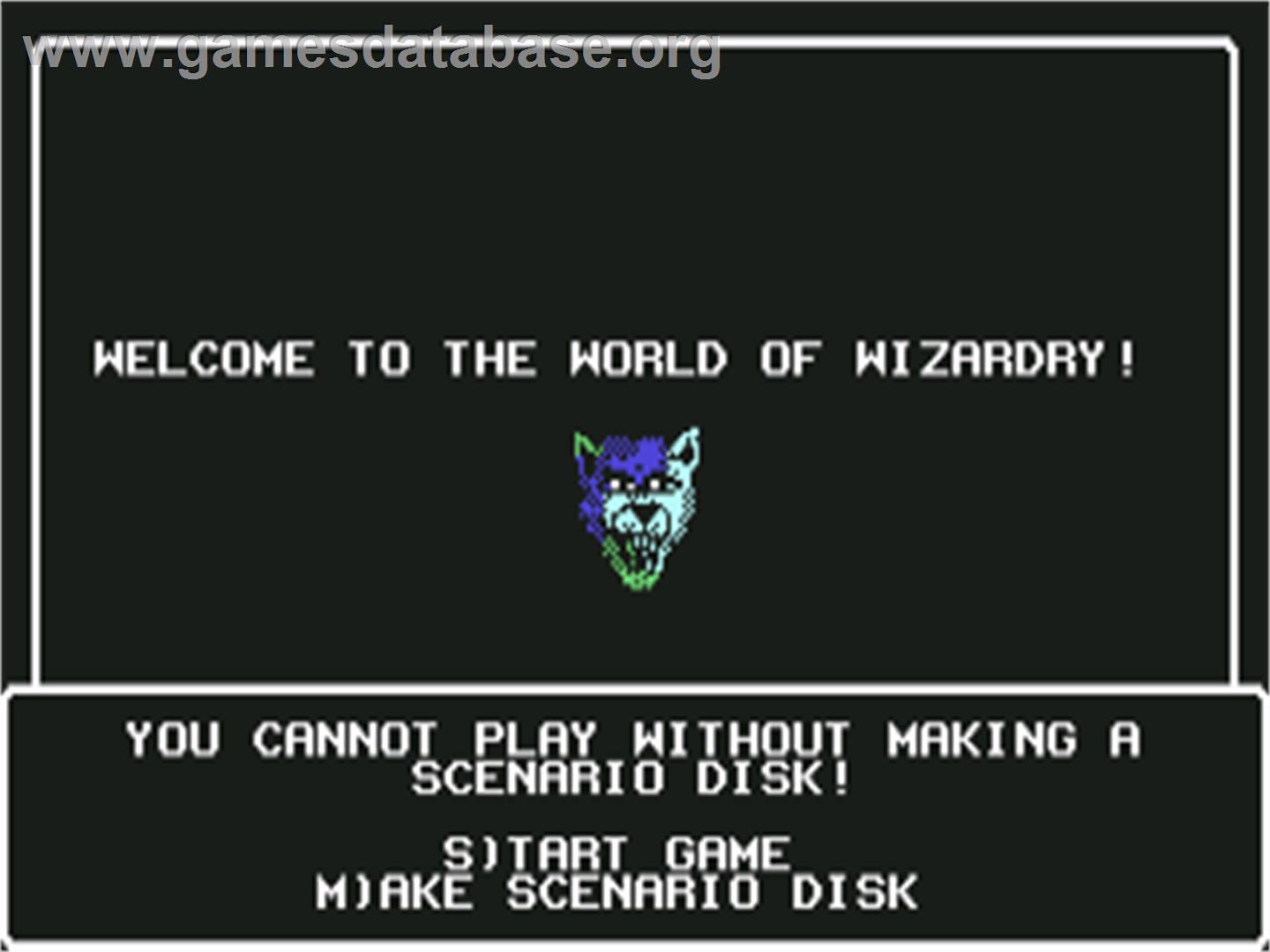 Wizardry - Proving Grounds Of The Mad Overlord - Commodore 64 - Artwork - Title Screen
