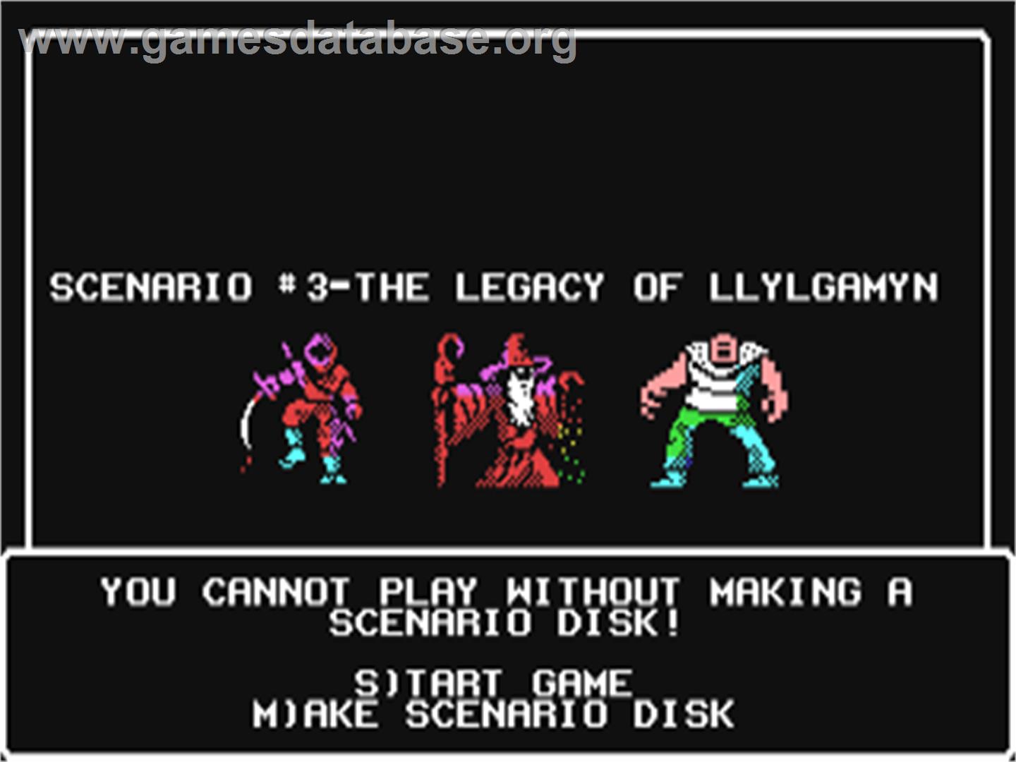 Wizardry III: Legacy of Llylgamyn - Commodore 64 - Artwork - Title Screen