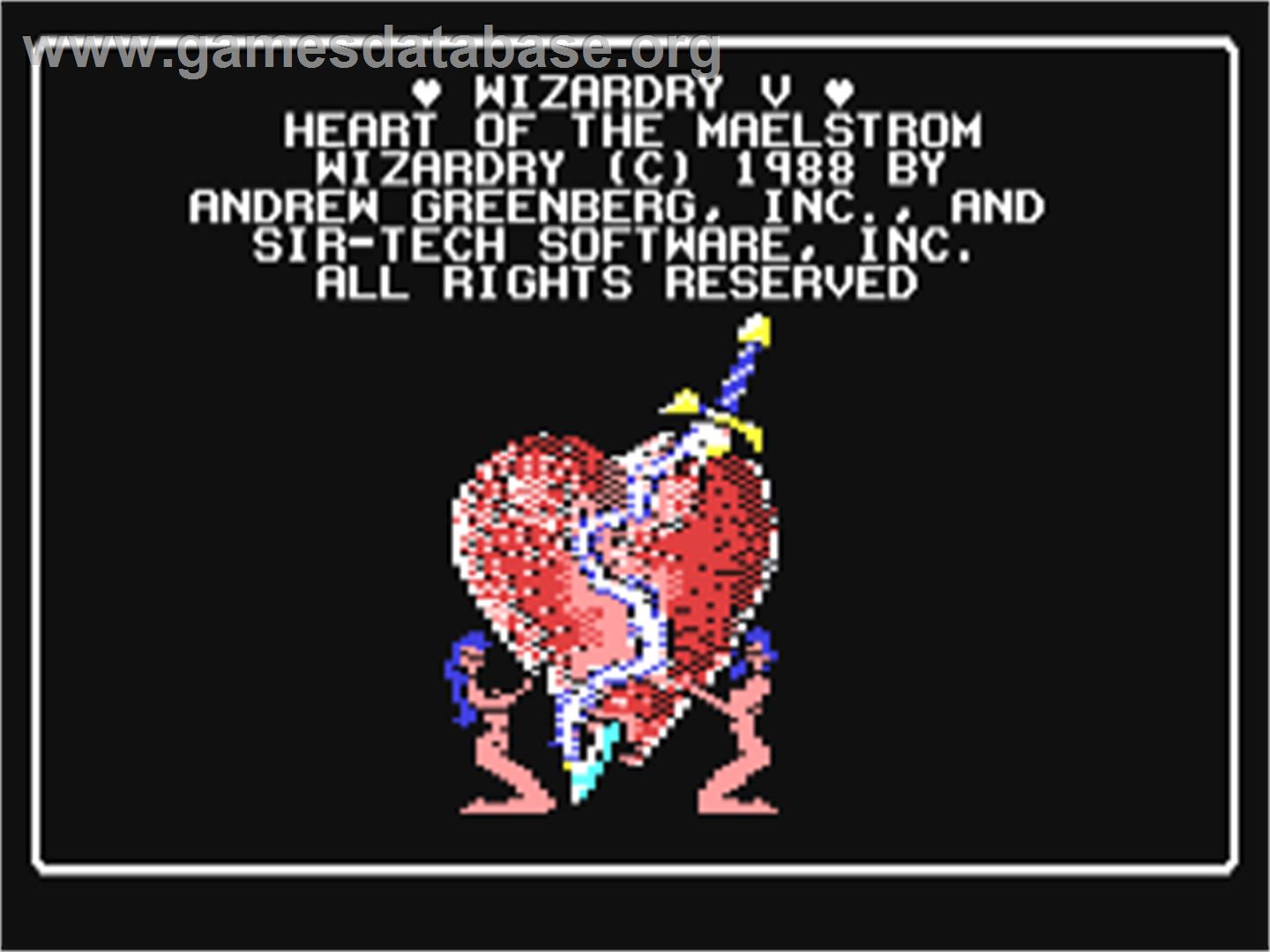 Wizardry V: Heart of the Maelstrom - Commodore 64 - Artwork - Title Screen