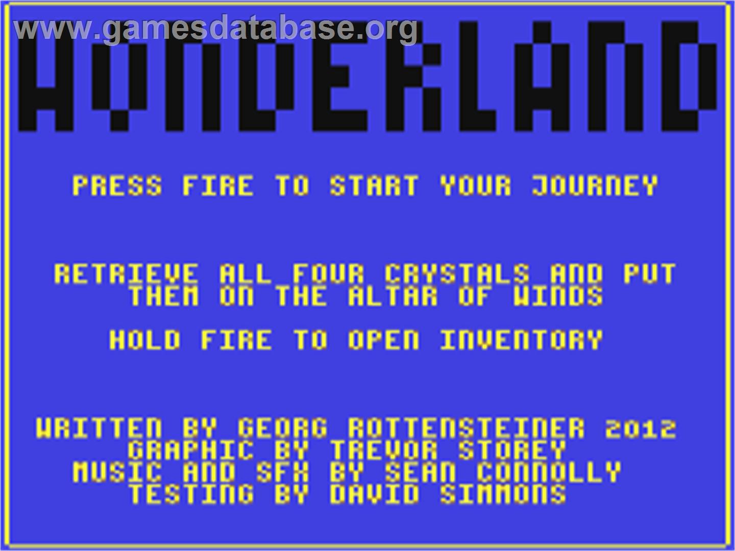 Wonderland (2012) - Commodore 64 - Artwork - Title Screen