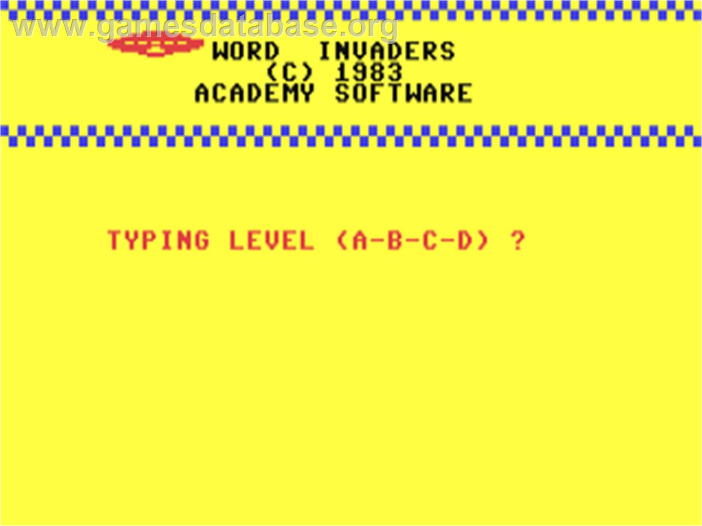 Word Invaders - Commodore 64 - Artwork - Title Screen