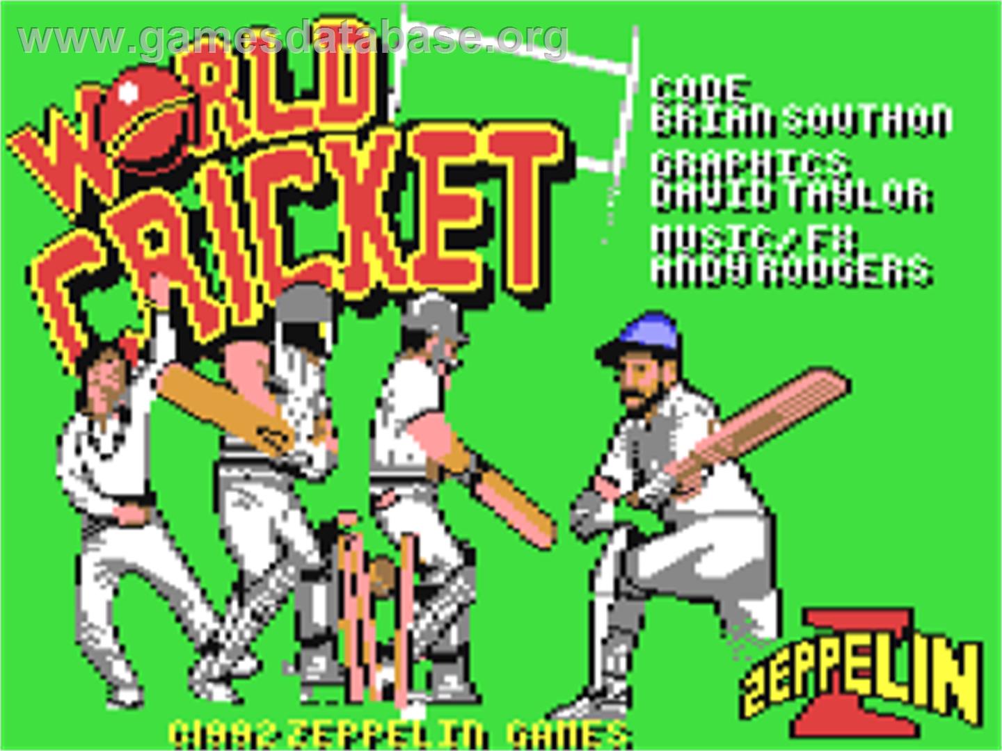 World Cricket - Commodore 64 - Artwork - Title Screen