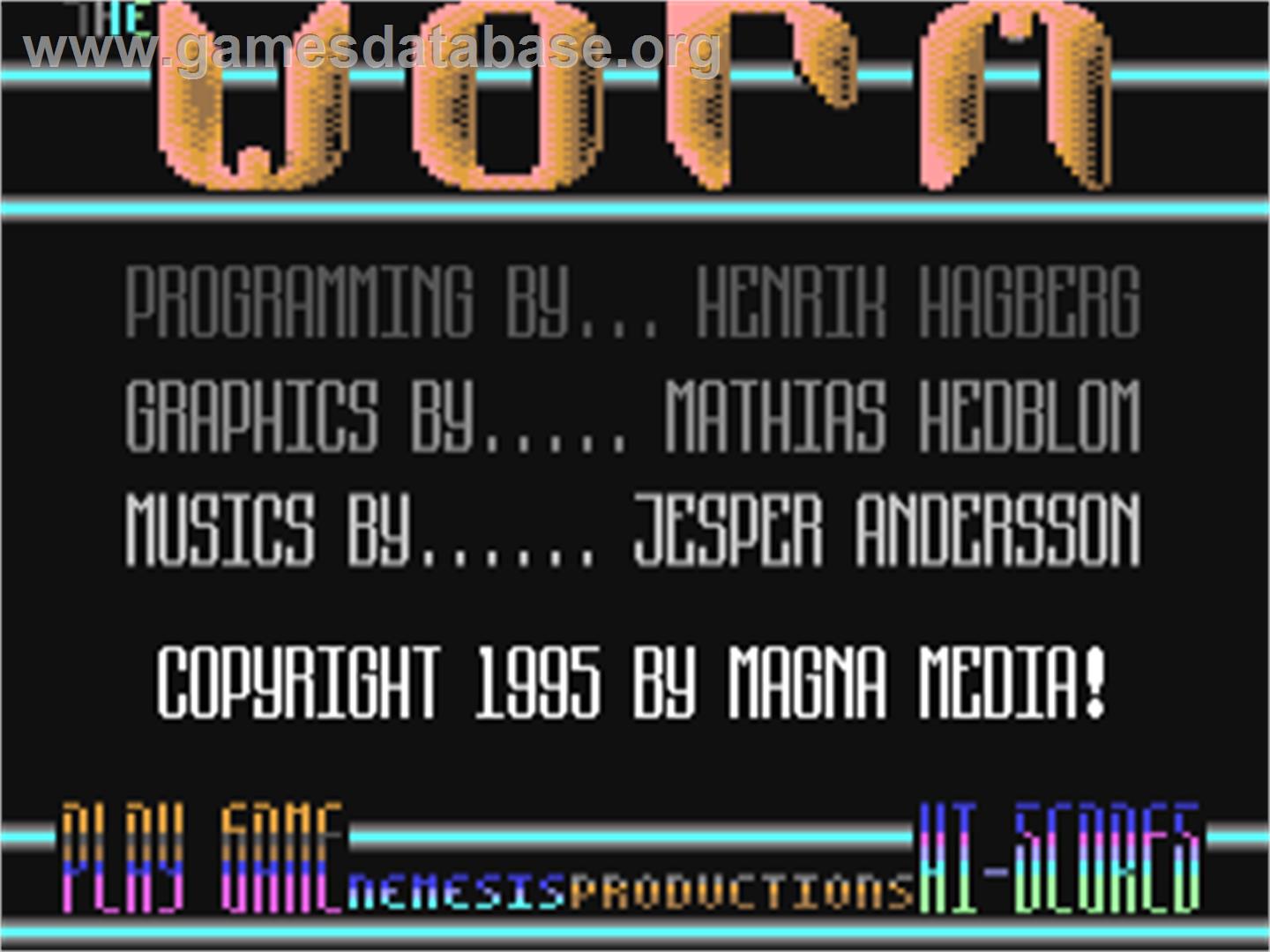 Worm - Commodore 64 - Artwork - Title Screen